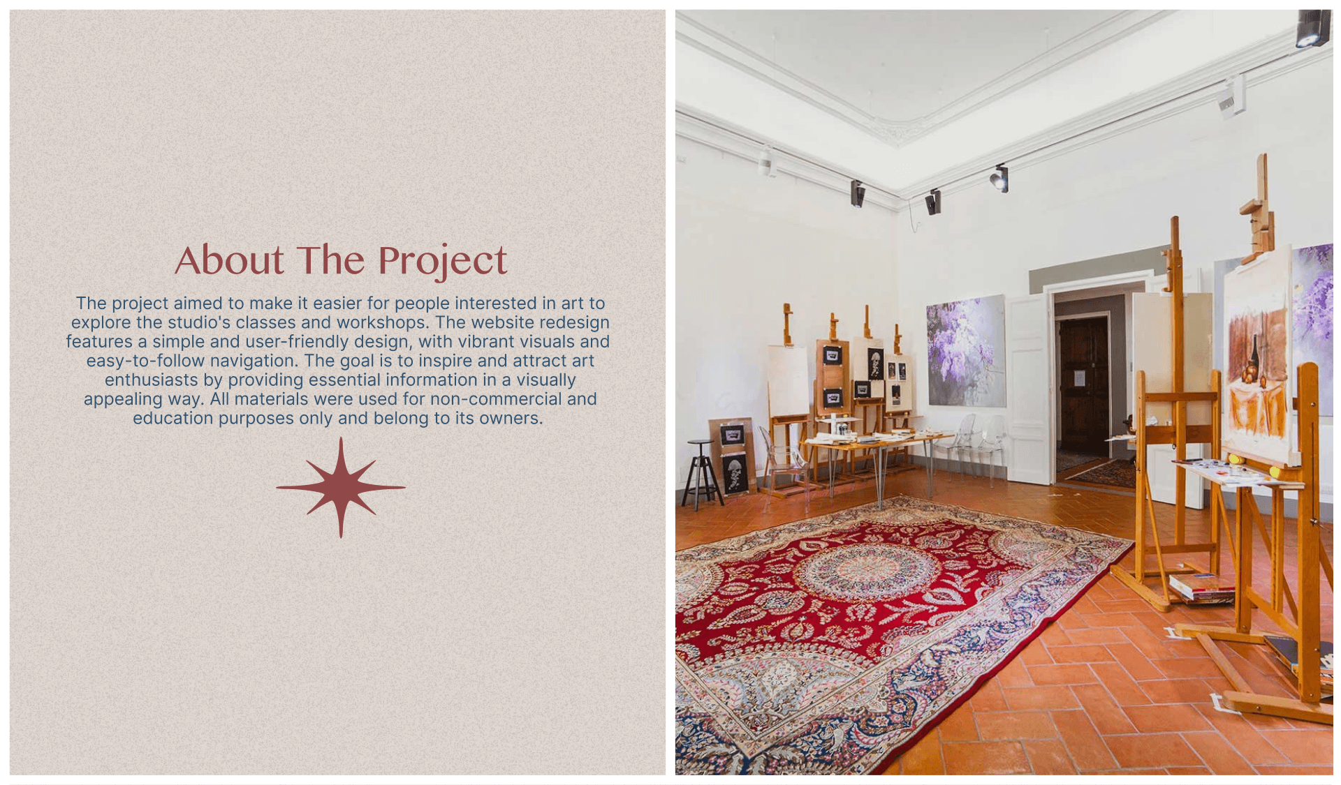 The Florence Art Studio / Corporate Website — Изображение №3 — Интерфейсы, Брендинг на Dprofile