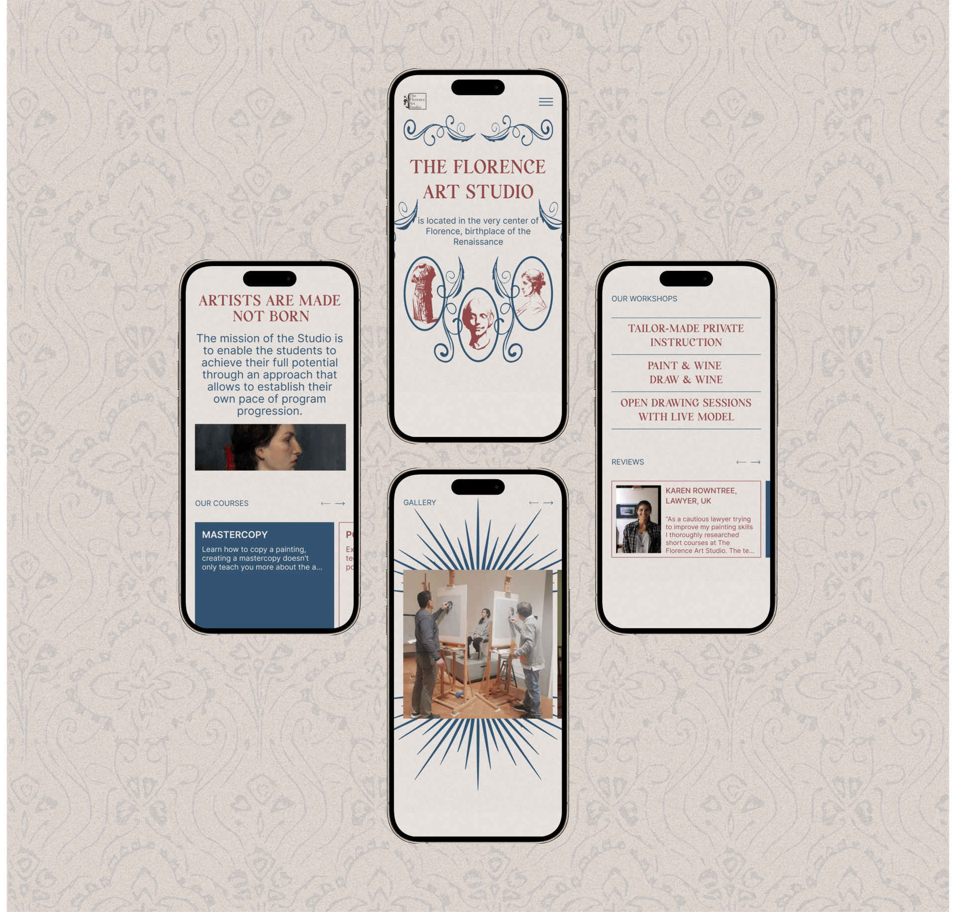 The Florence Art Studio / Corporate Website — Изображение №4 — Интерфейсы, Брендинг на Dprofile