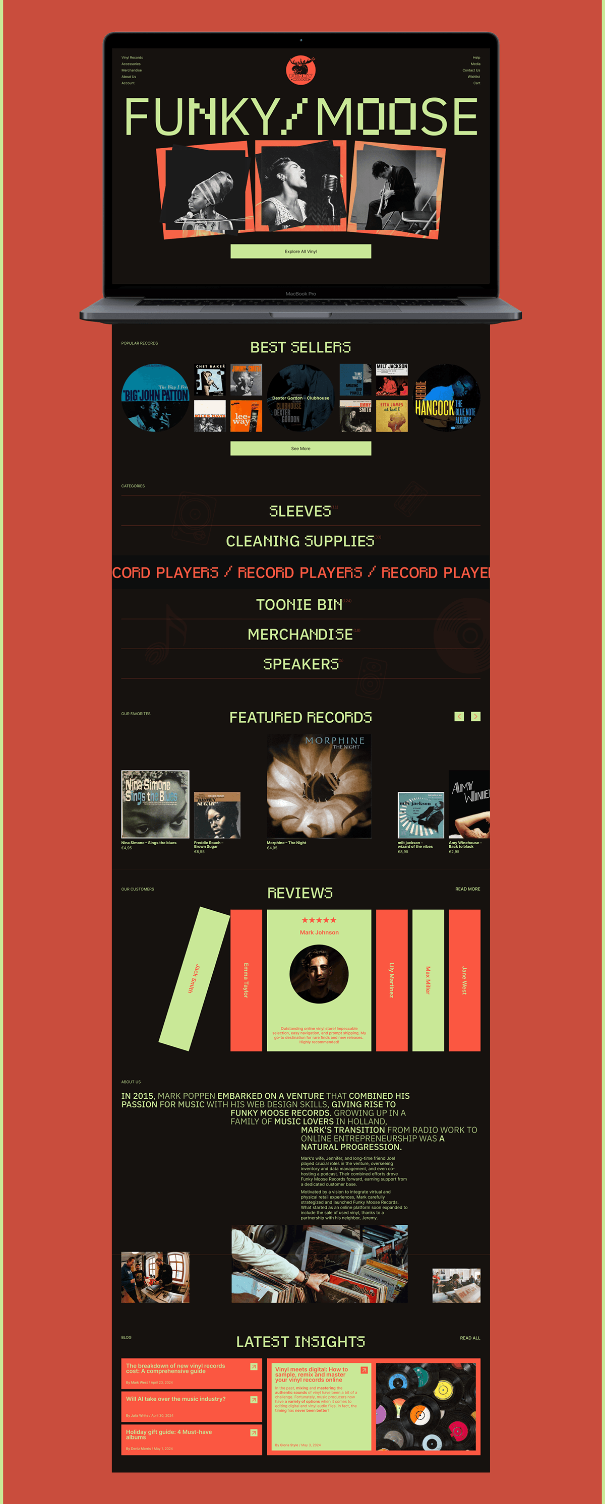 Funky Moose Vinyl Record Store / E-commerce Redesign — Изображение №4 — Интерфейсы, Брендинг на Dprofile