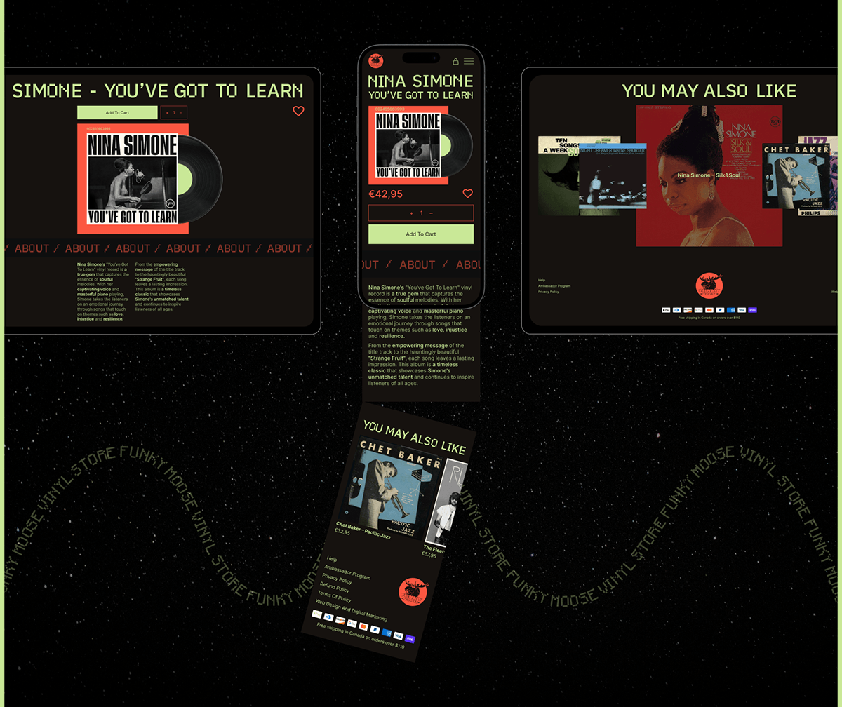Funky Moose Vinyl Record Store / E-commerce Redesign — Изображение №8 — Интерфейсы, Брендинг на Dprofile