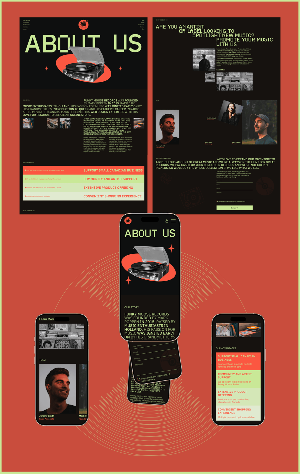 Funky Moose Vinyl Record Store / E-commerce Redesign — Изображение №11 — Интерфейсы, Брендинг на Dprofile