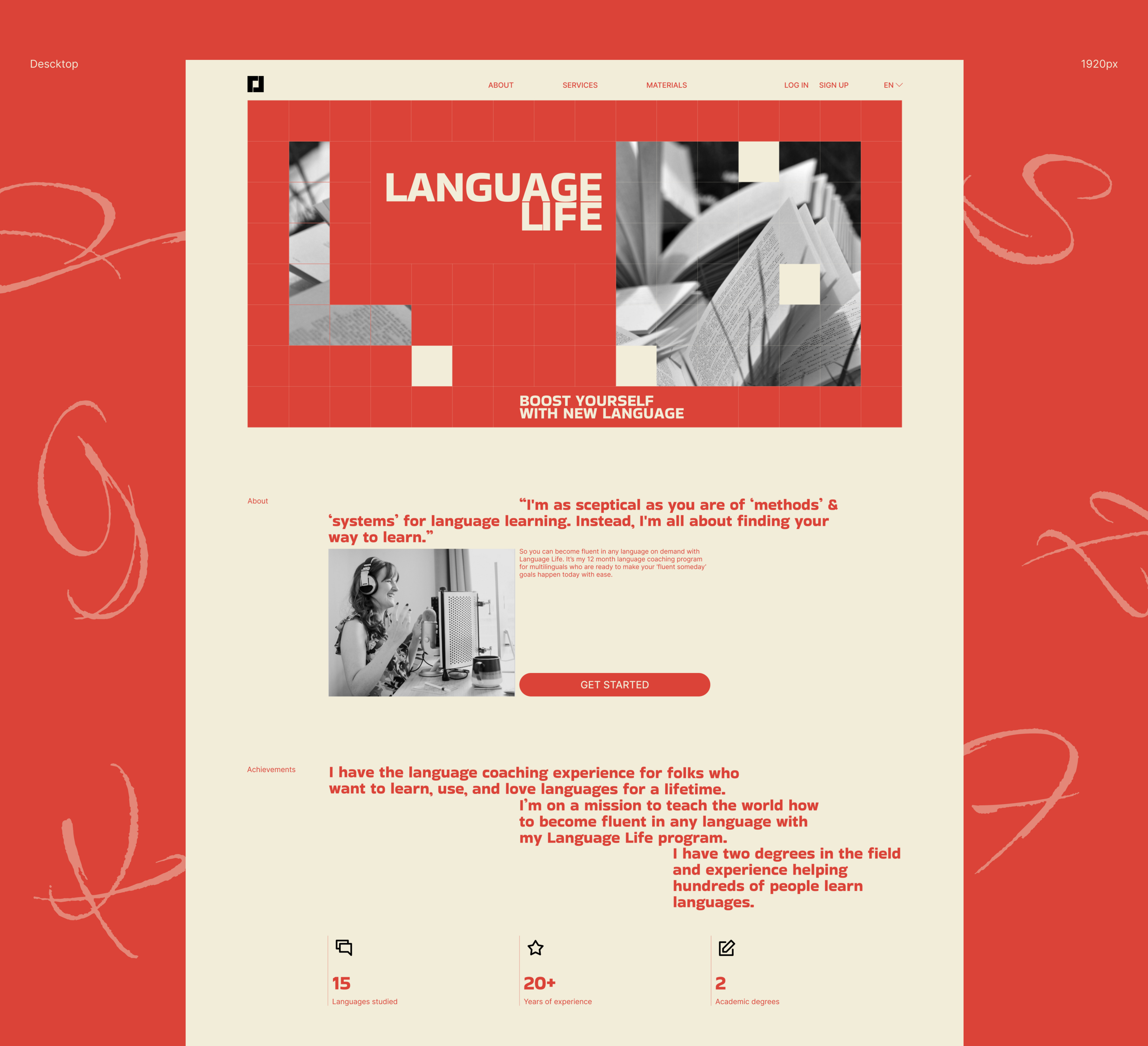 Lending page redesign Language Life — Изображение №2 — Интерфейсы, Брендинг на Dprofile