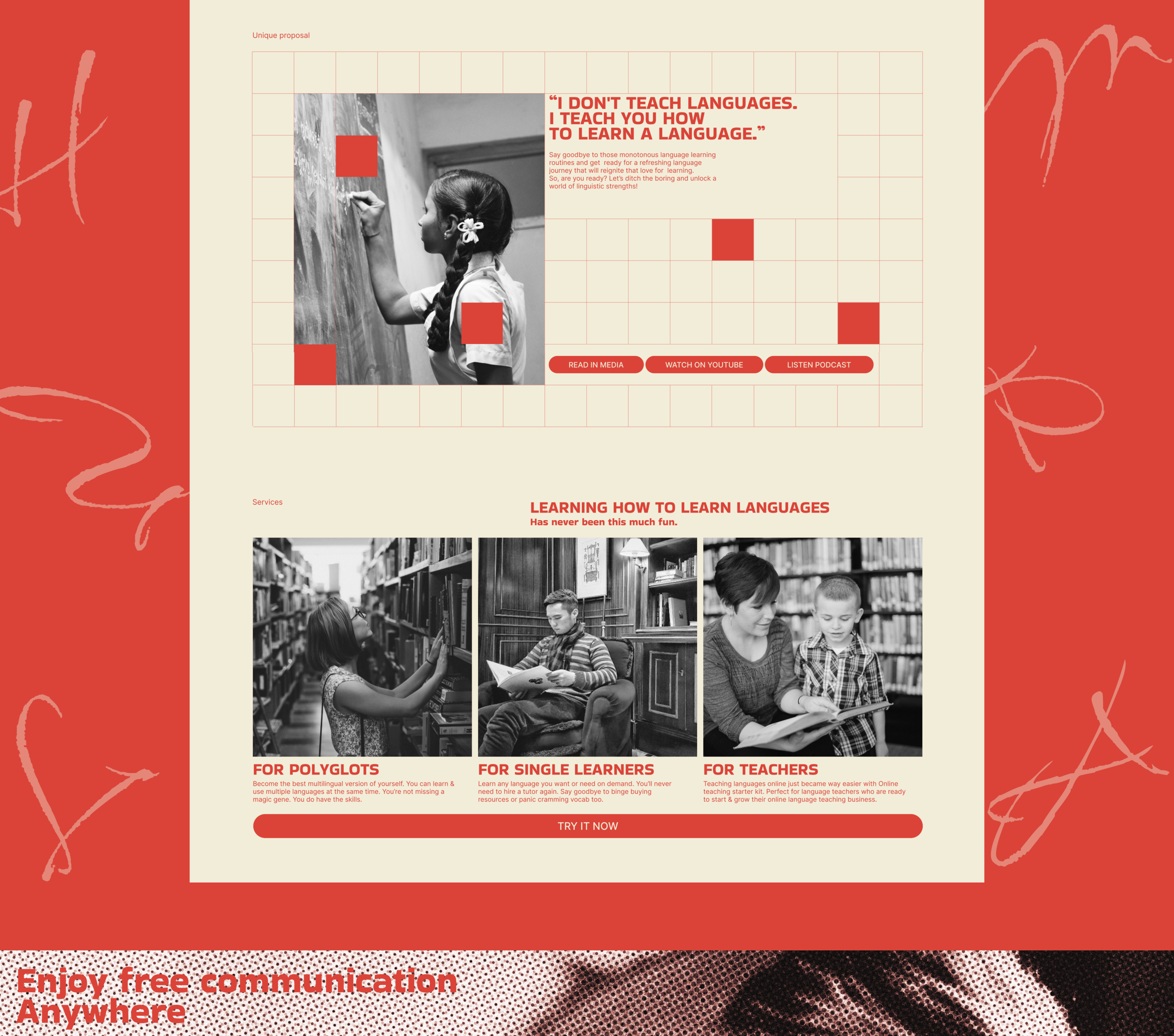 Lending page redesign Language Life — Изображение №3 — Интерфейсы, Брендинг на Dprofile