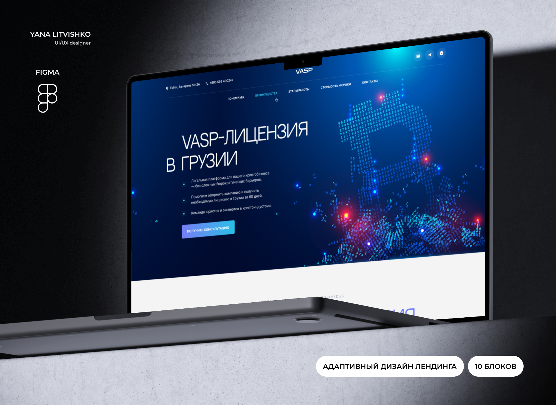 VASP Licensing in Georgia — UX/UI design Landing page — Изображение №1 — Интерфейсы на Dprofile