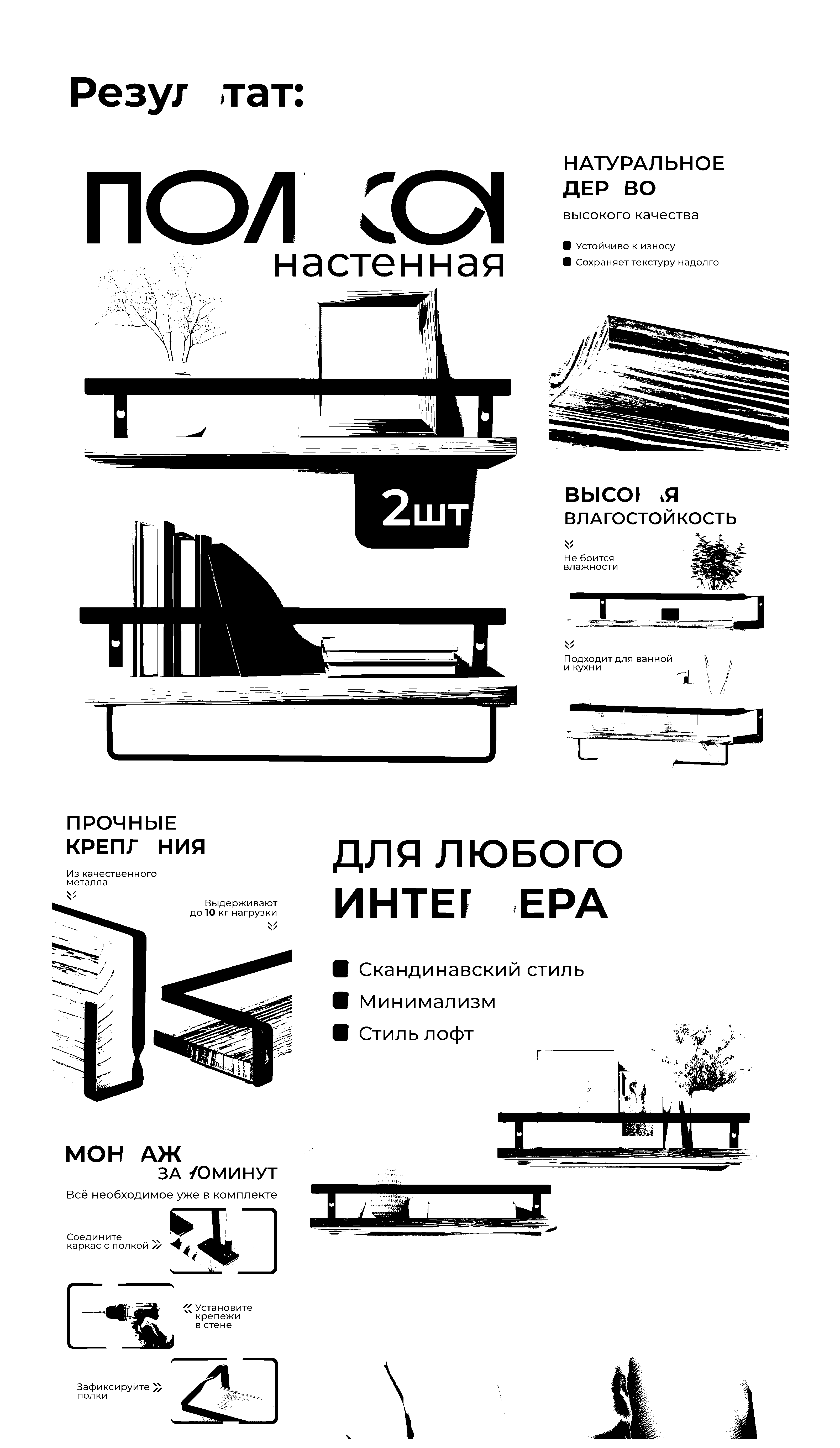 Дизай карточки товара для Настенных полок — Изображение №3 — Графика, Маркетинг на Dprofile