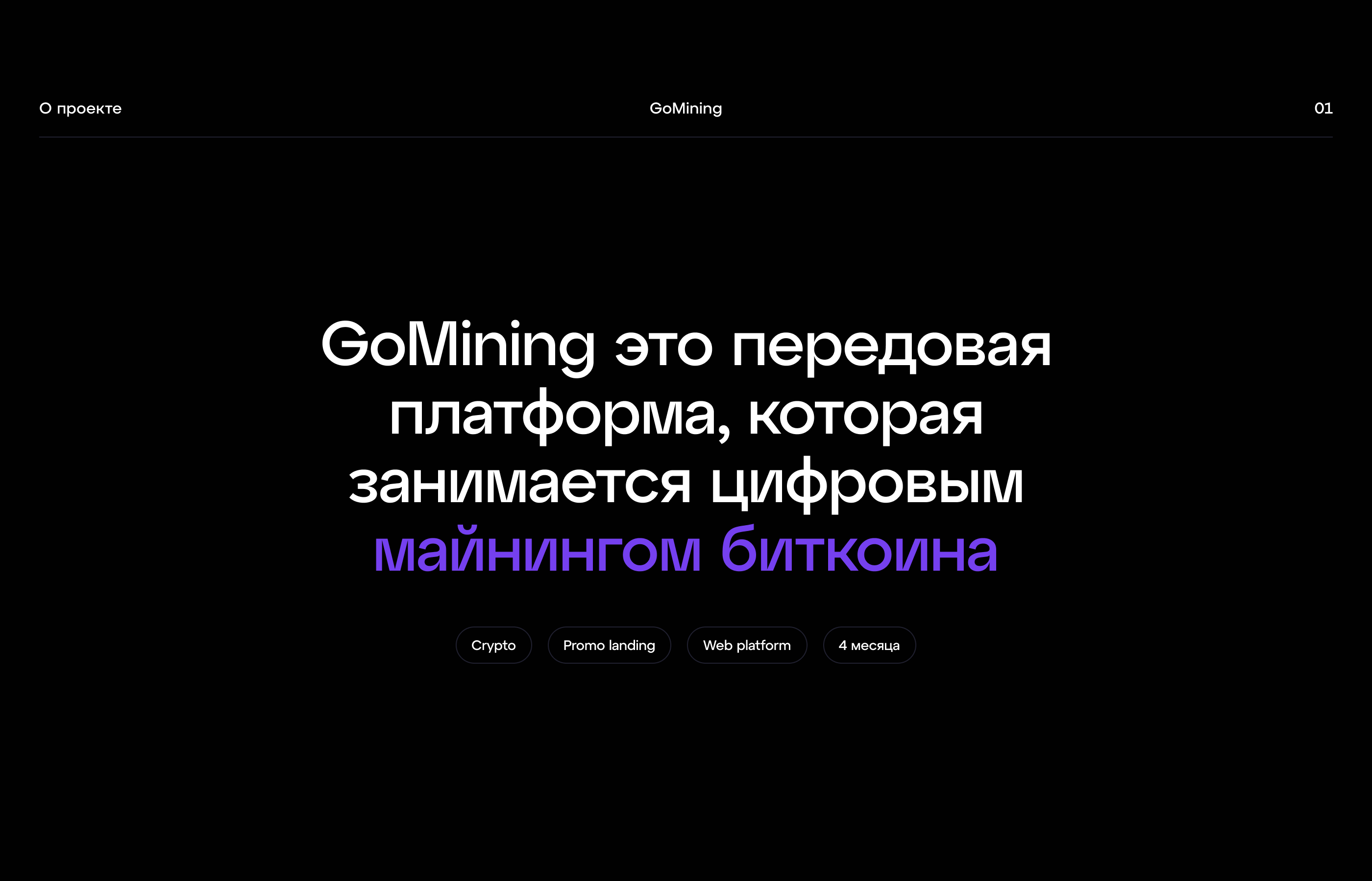 GoMining. Крипто проект для онлайн майнинга — Изображение №2 — Интерфейсы, Анимация на Dprofile