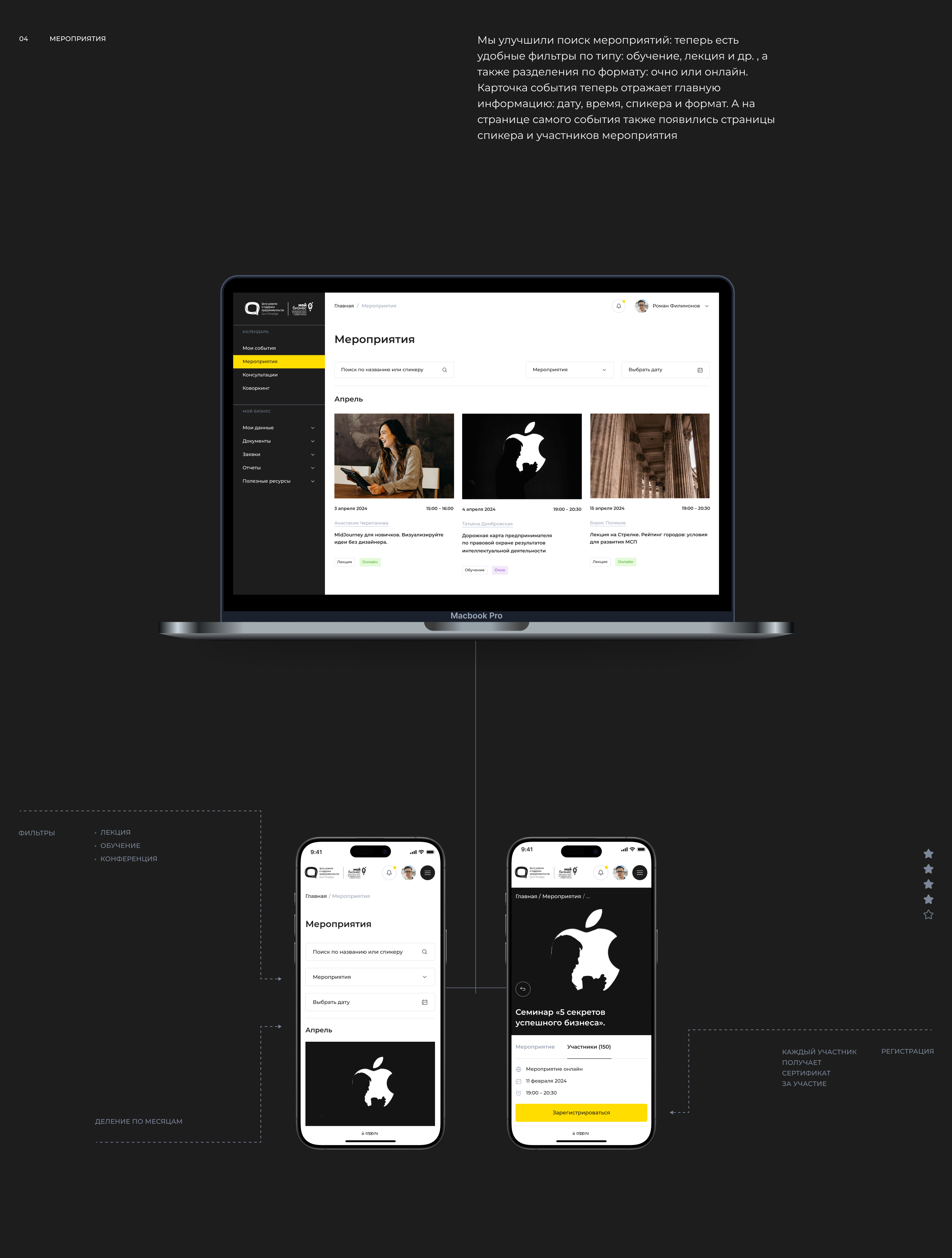Центр развития предпринимательства Санкт-Петербурга, crpp.ru — Изображение №7 — Интерфейсы на Dprofile