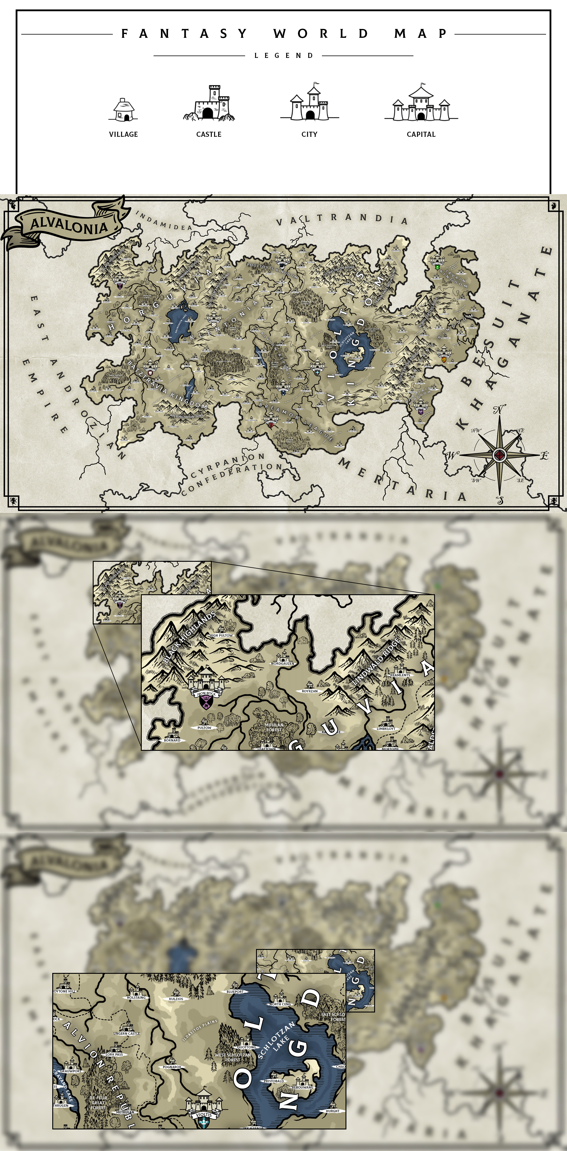 Fantasy map #2 — Изображение №1 — Иллюстрация, Графика на Dprofile