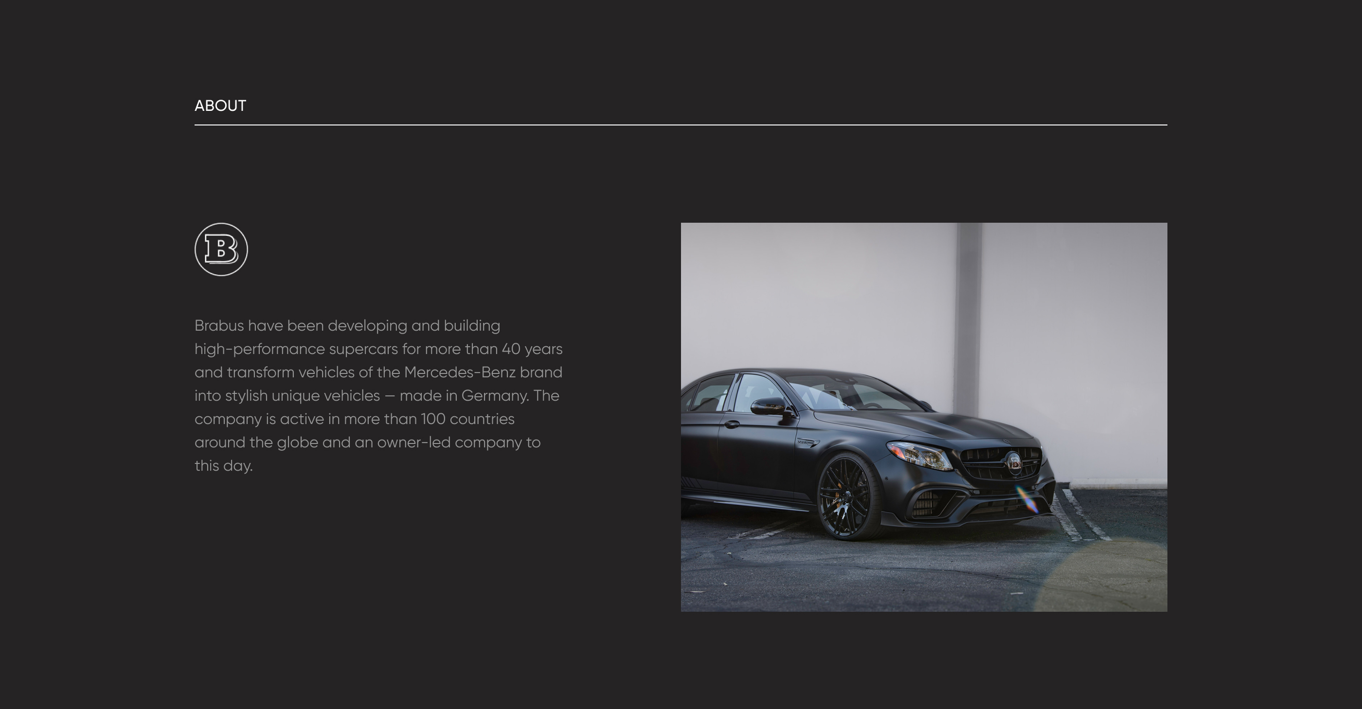Brabus — редизайн концепт — Изображение №2 — Интерфейсы, Анимация на Dprofile
