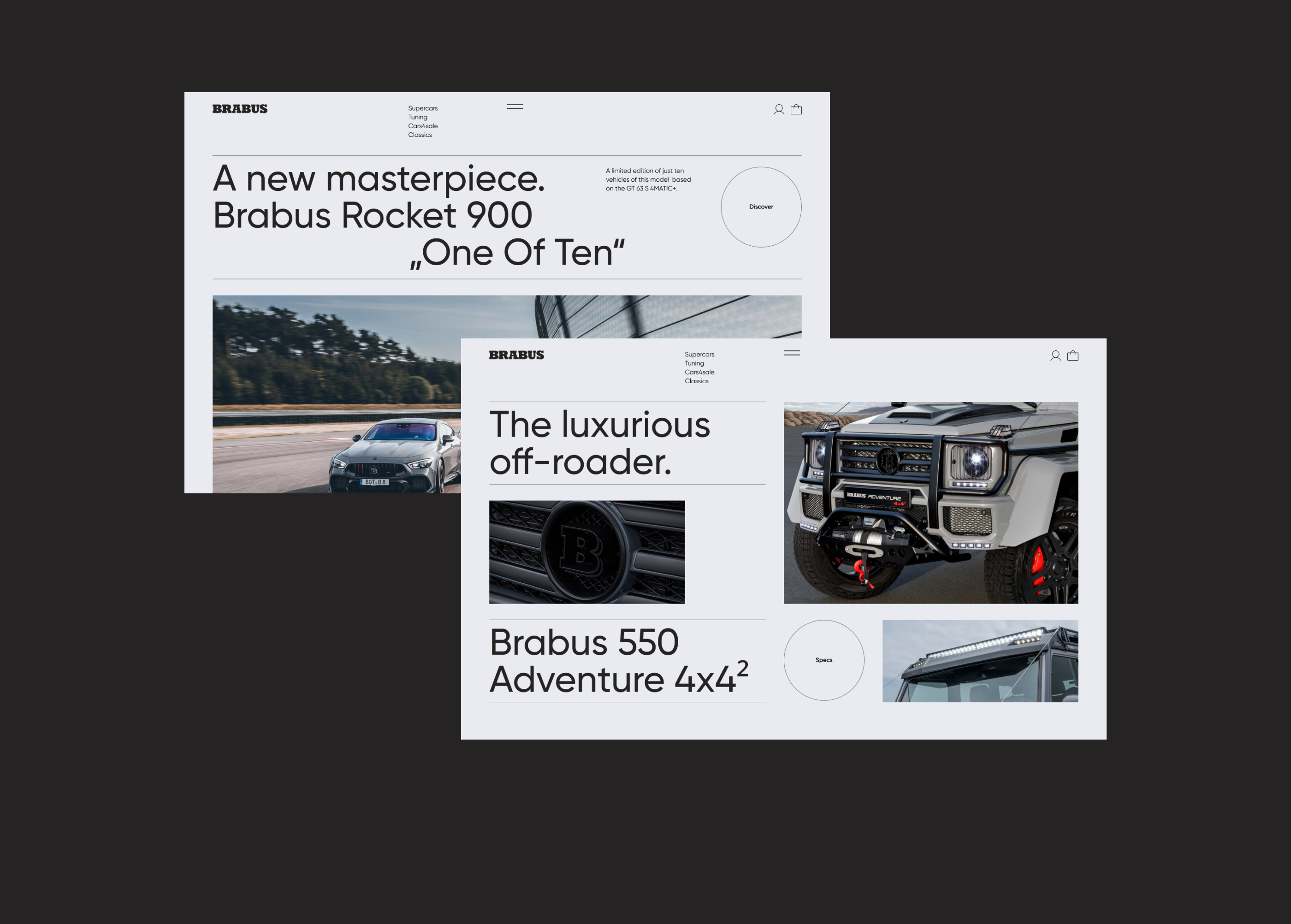 Brabus — редизайн концепт — Изображение №3 — Интерфейсы, Анимация на Dprofile