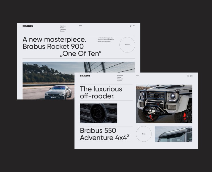 Brabus — редизайн концепт — Интерфейсы, Анимация на Dprofile