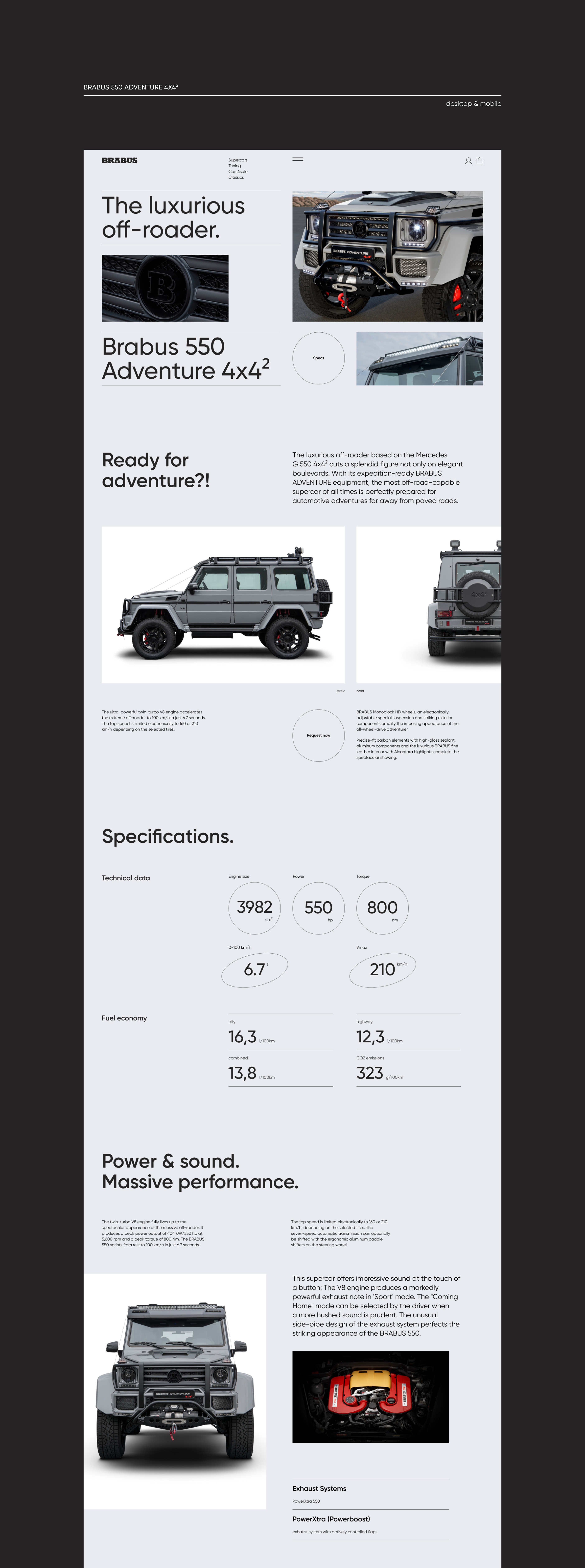 Brabus — редизайн концепт — Изображение №6 — Интерфейсы, Анимация на Dprofile