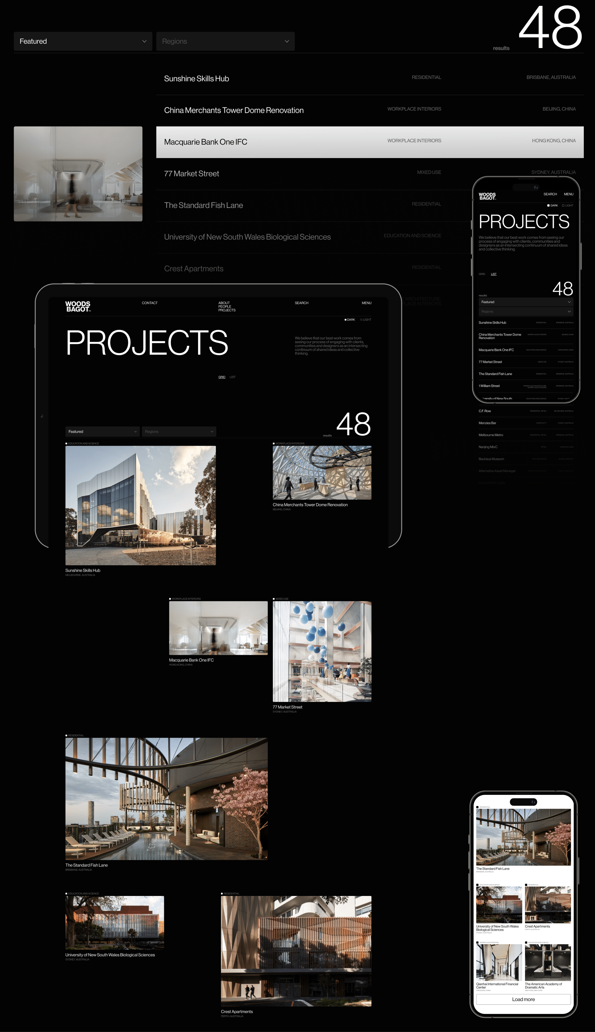Woods Bagot | Corporate Website — Изображение №4 — Интерфейсы, Анимация на Dprofile