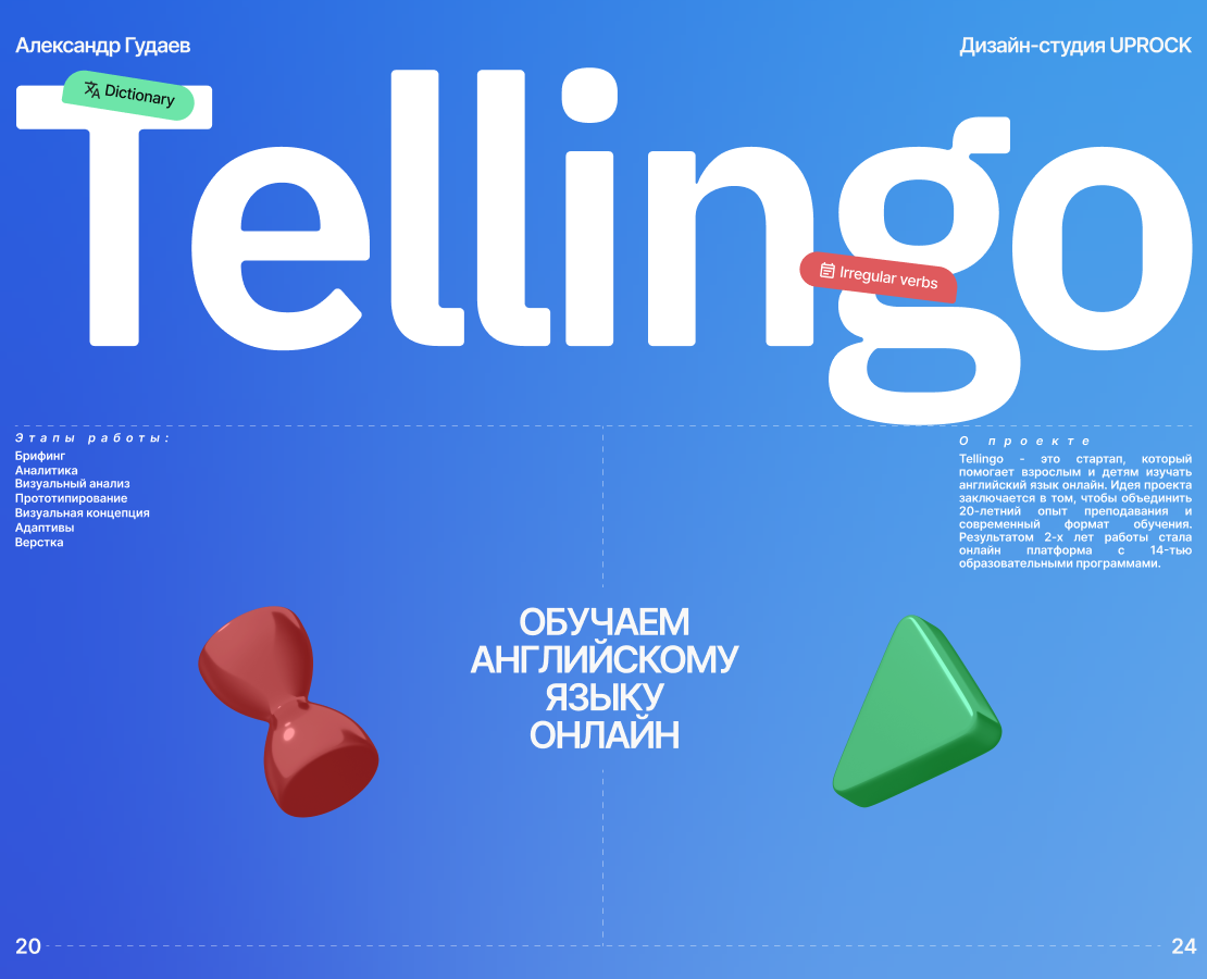 Tellingo | Корпоративный сайт онлайн-школы английского языка на Dprofile