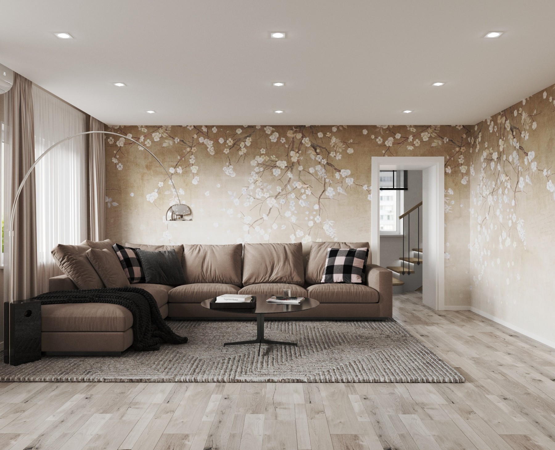 Интерьер монохромной гостиной на Dprofile