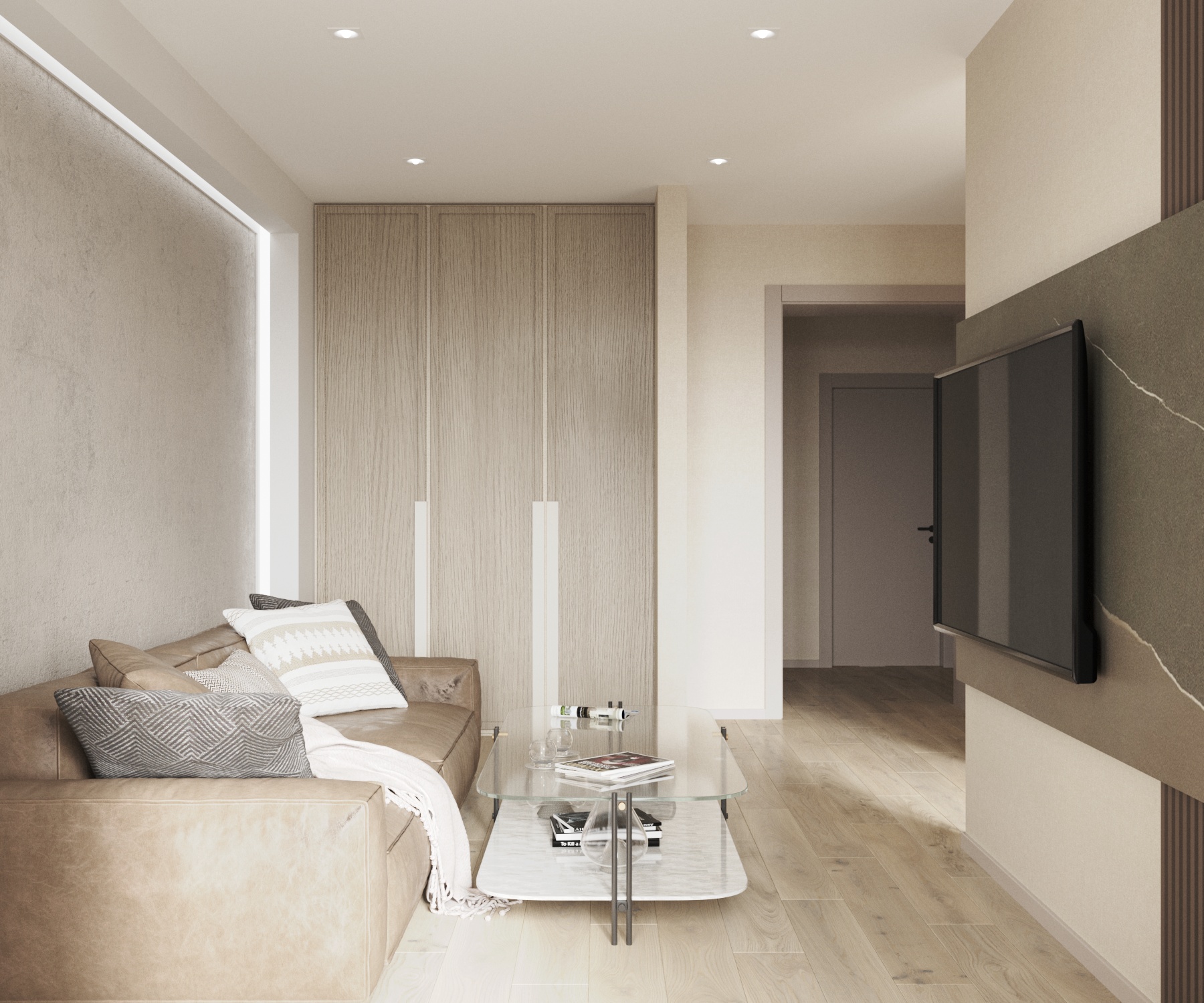 Интерьер квартиры в песочных оттенках — Изображение №3 — 3D на Dprofile