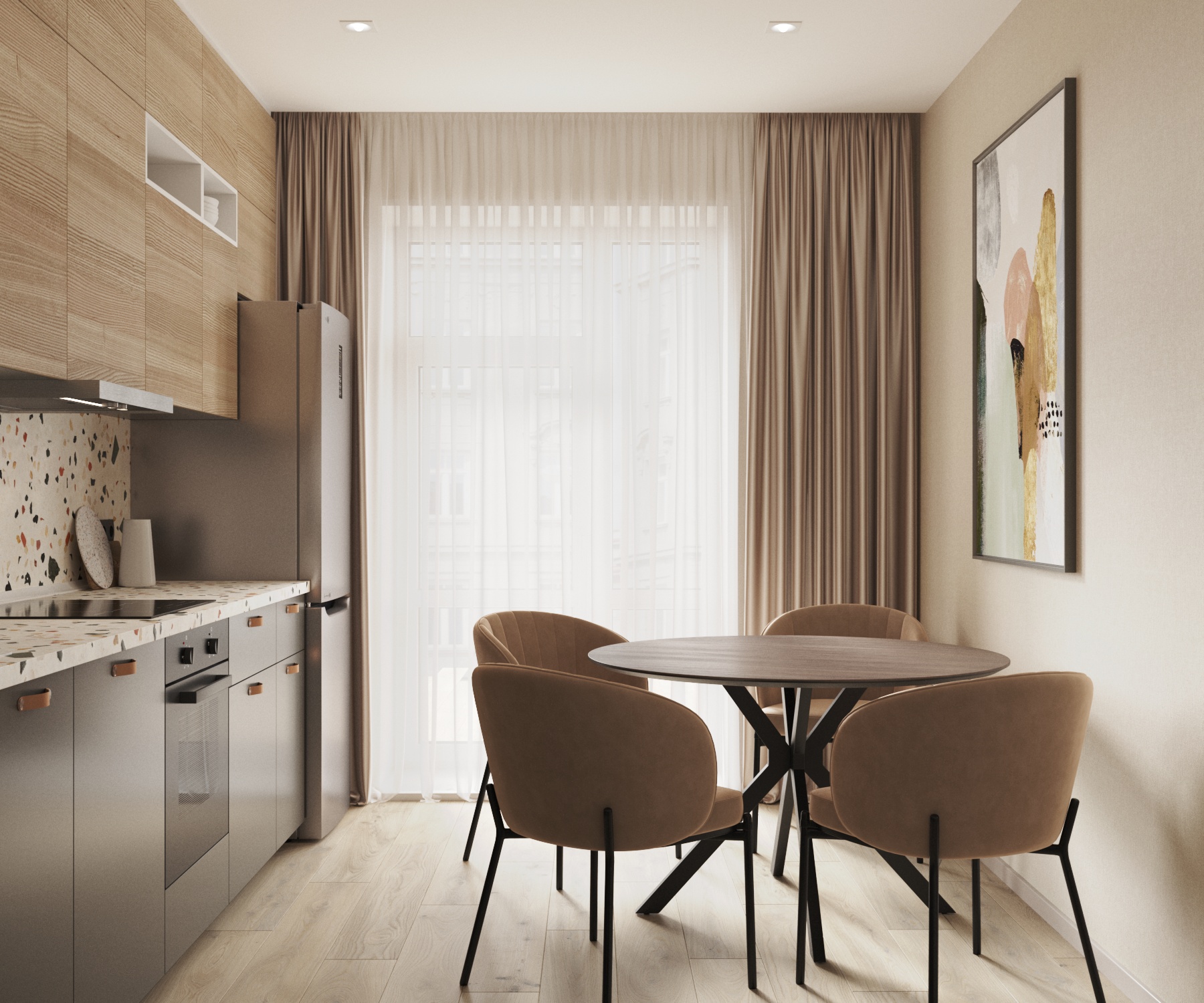 Интерьер квартиры в песочных оттенках — Изображение №4 — 3D на Dprofile