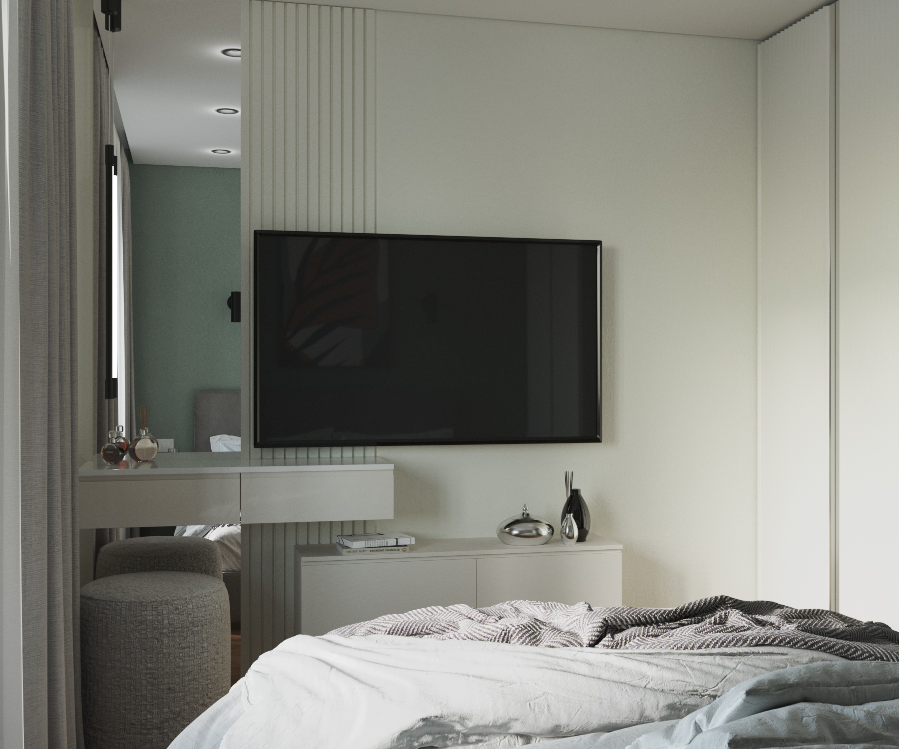 Интерьер зелёной спальни — Изображение №3 — 3D на Dprofile