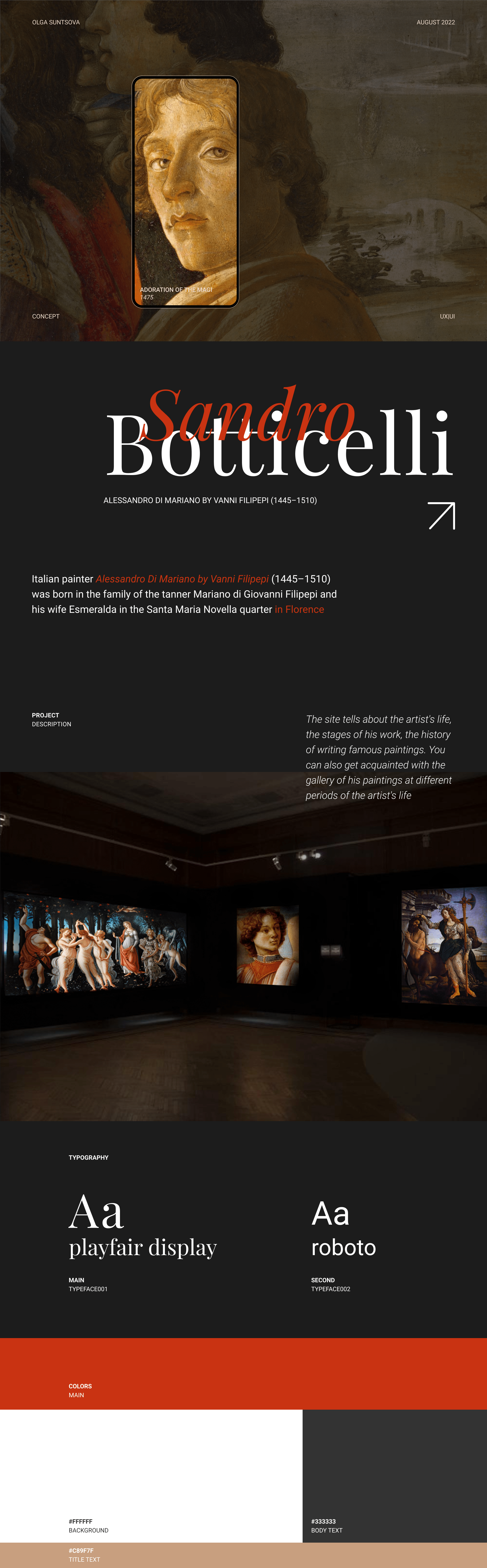 Sandro Botticelli  Website Redesign — Изображение №1 — Интерфейсы на Dprofile