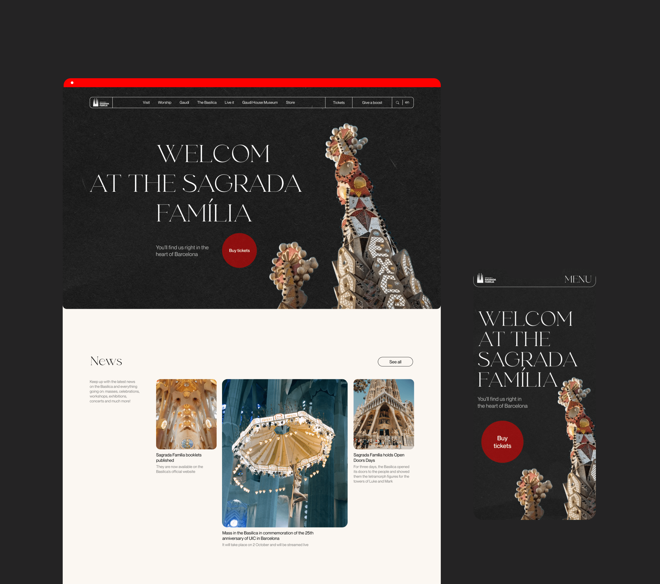 Sagrada Família | Corporate website redesign — Изображение №9 — Интерфейсы на Dprofile
