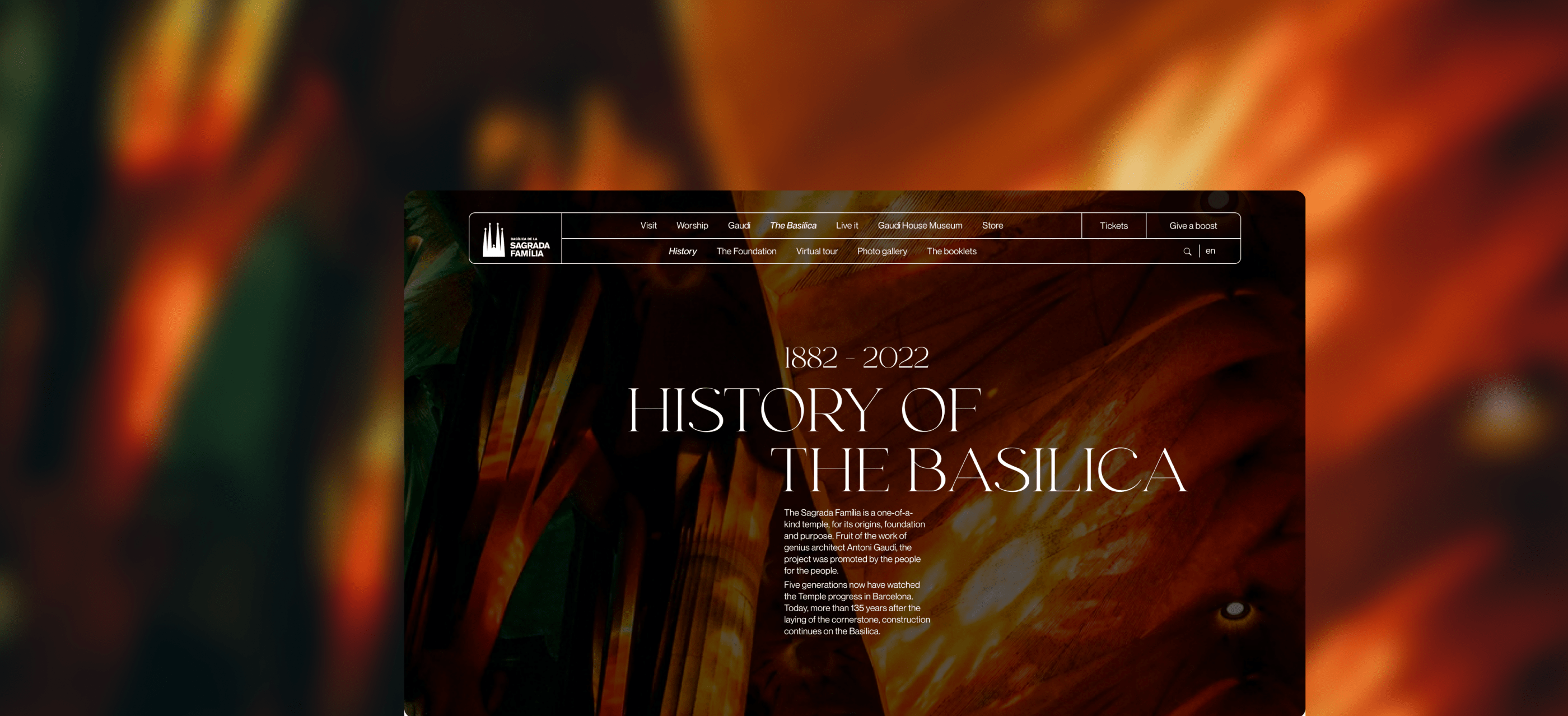 Sagrada Família | Corporate website redesign — Изображение №5 — Интерфейсы на Dprofile
