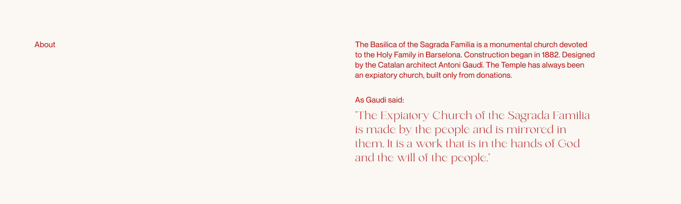 Sagrada Família | Corporate website redesign — Изображение №2 — Интерфейсы на Dprofile