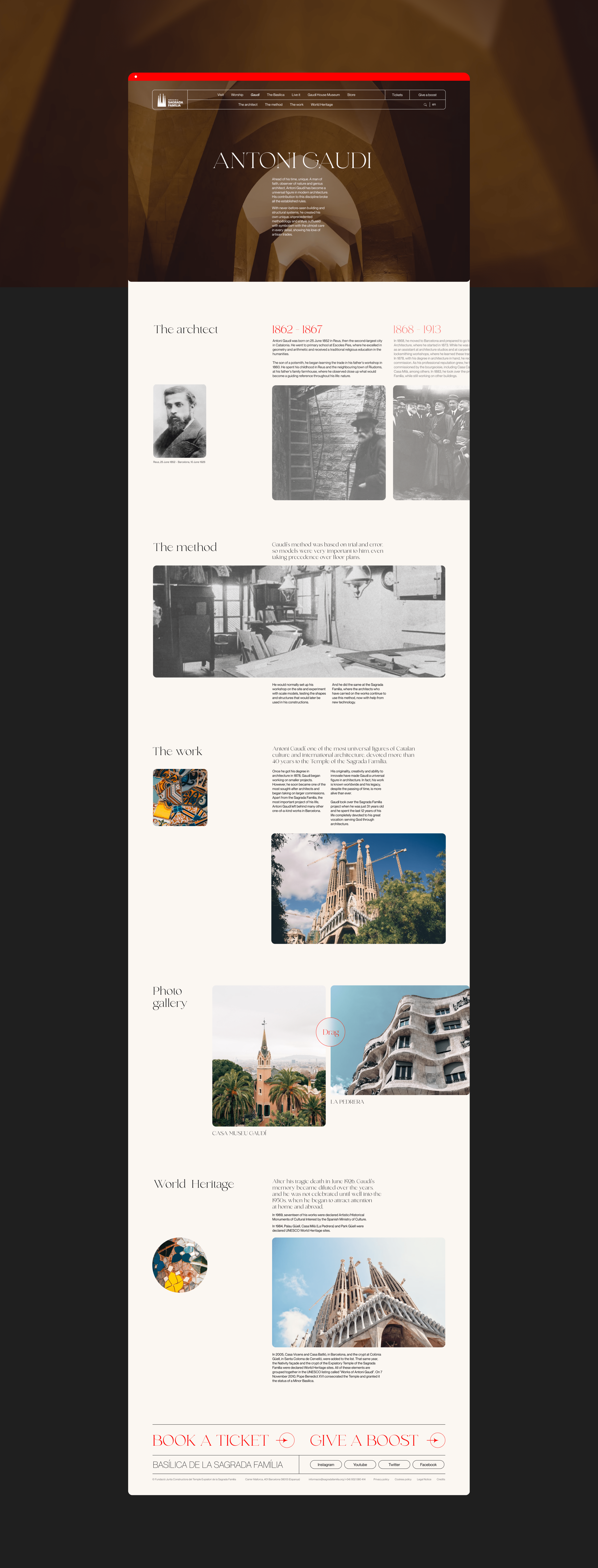 Sagrada Família | Corporate website redesign — Изображение №3 — Интерфейсы на Dprofile