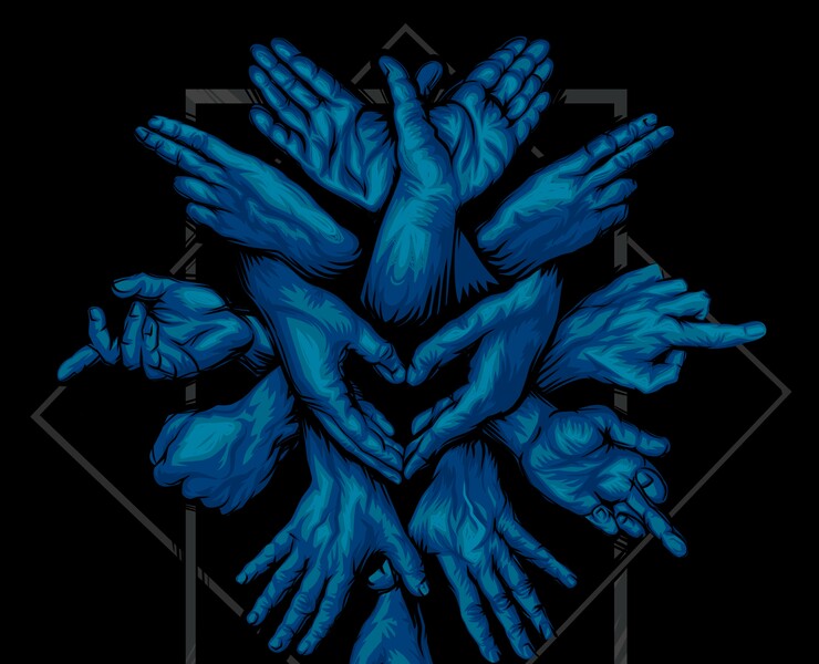 Hands in Blue — Иллюстрация на Dprofile