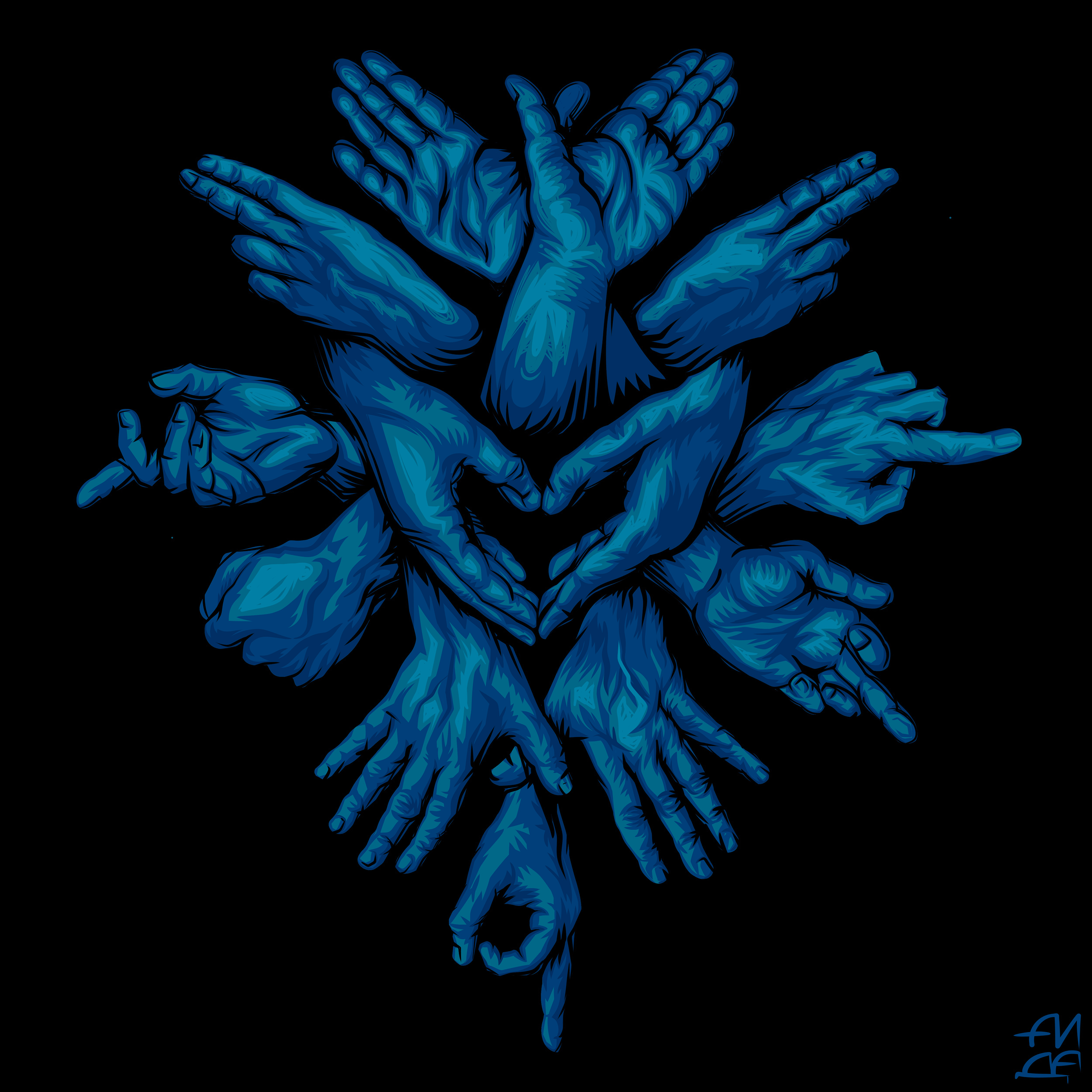 Hands in Blue — Изображение №1 — Иллюстрация на Dprofile