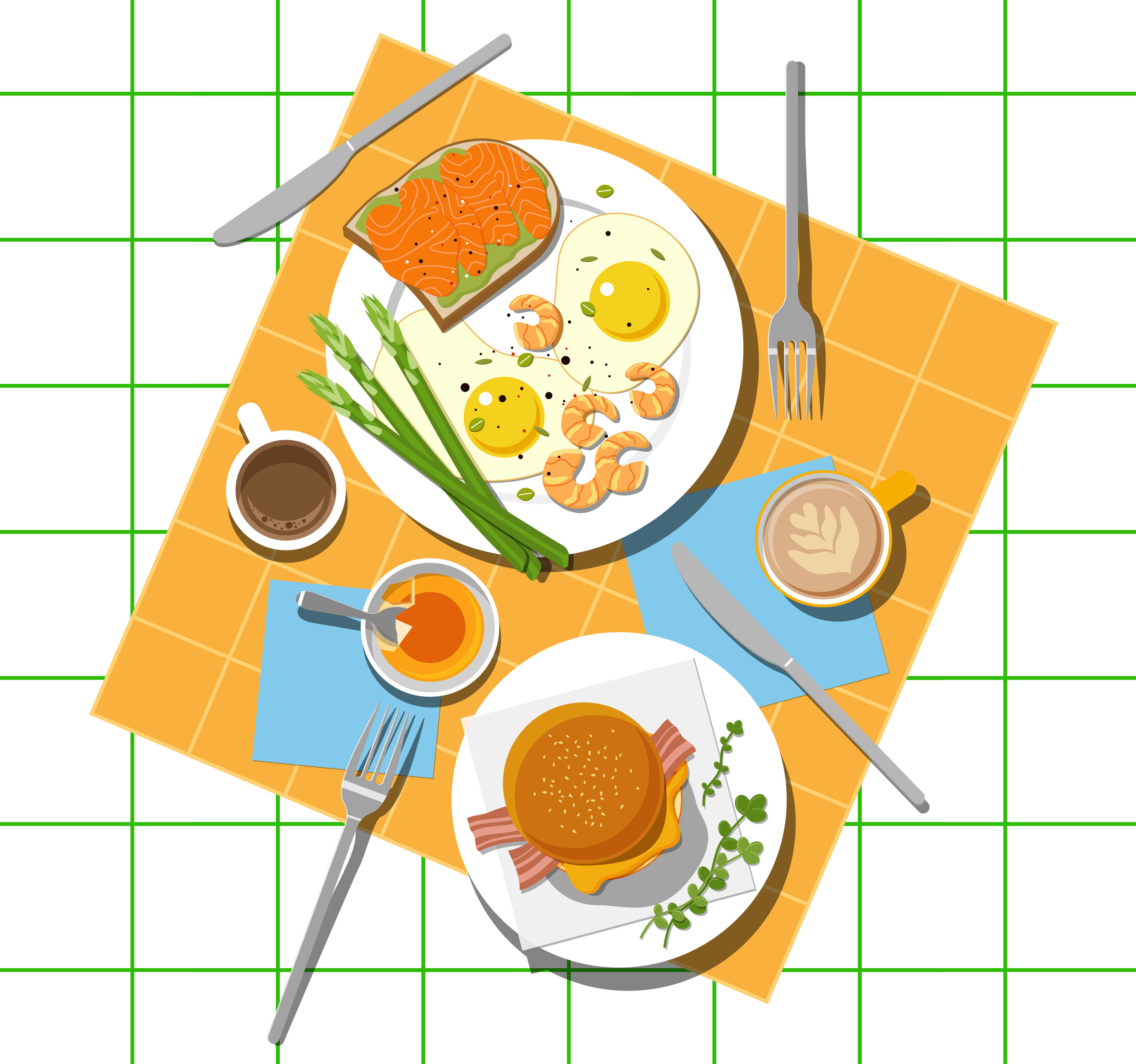 Top-down food illustration — Изображение №12 — Иллюстрация на Dprofile