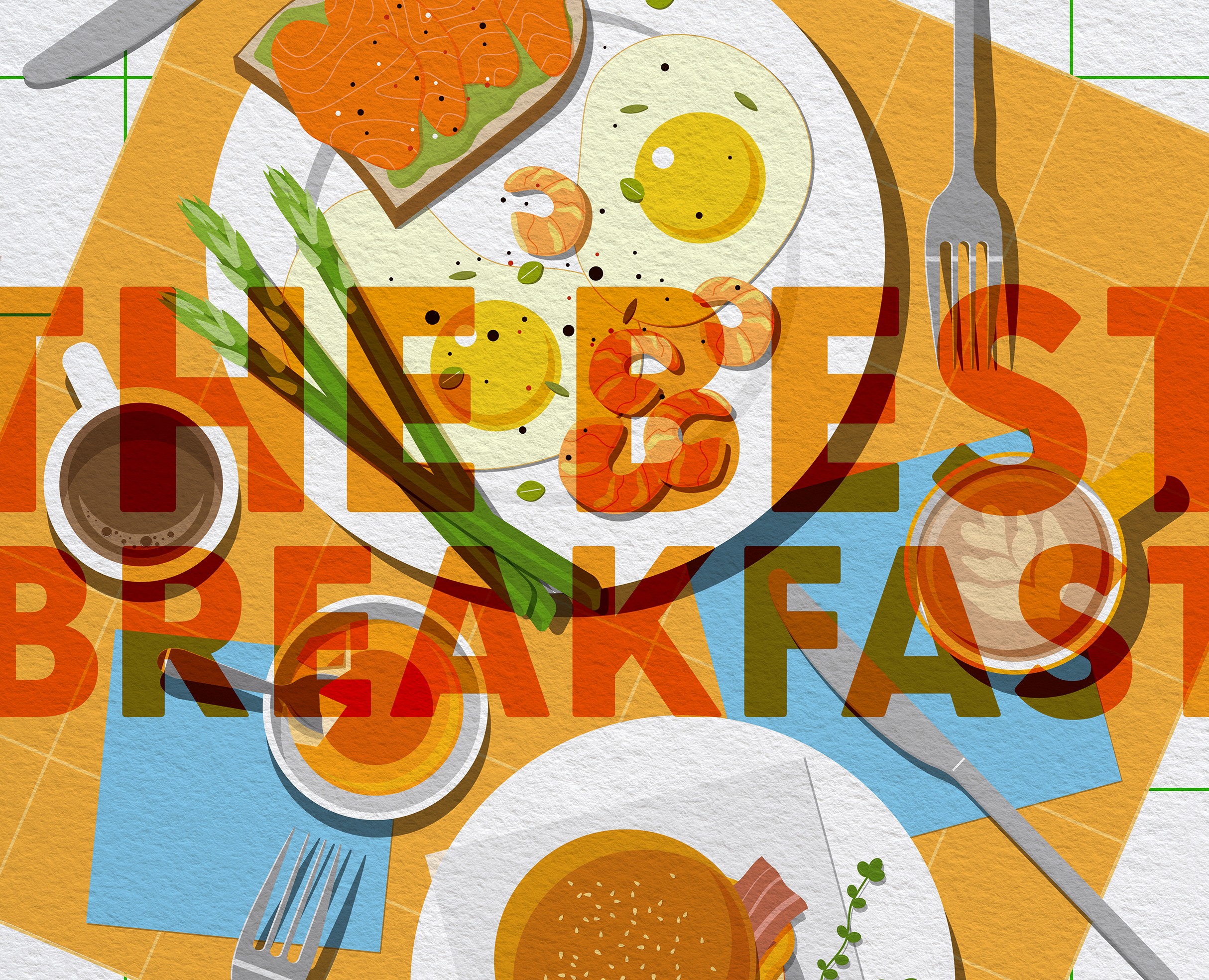 Top-down food illustration на Dprofile