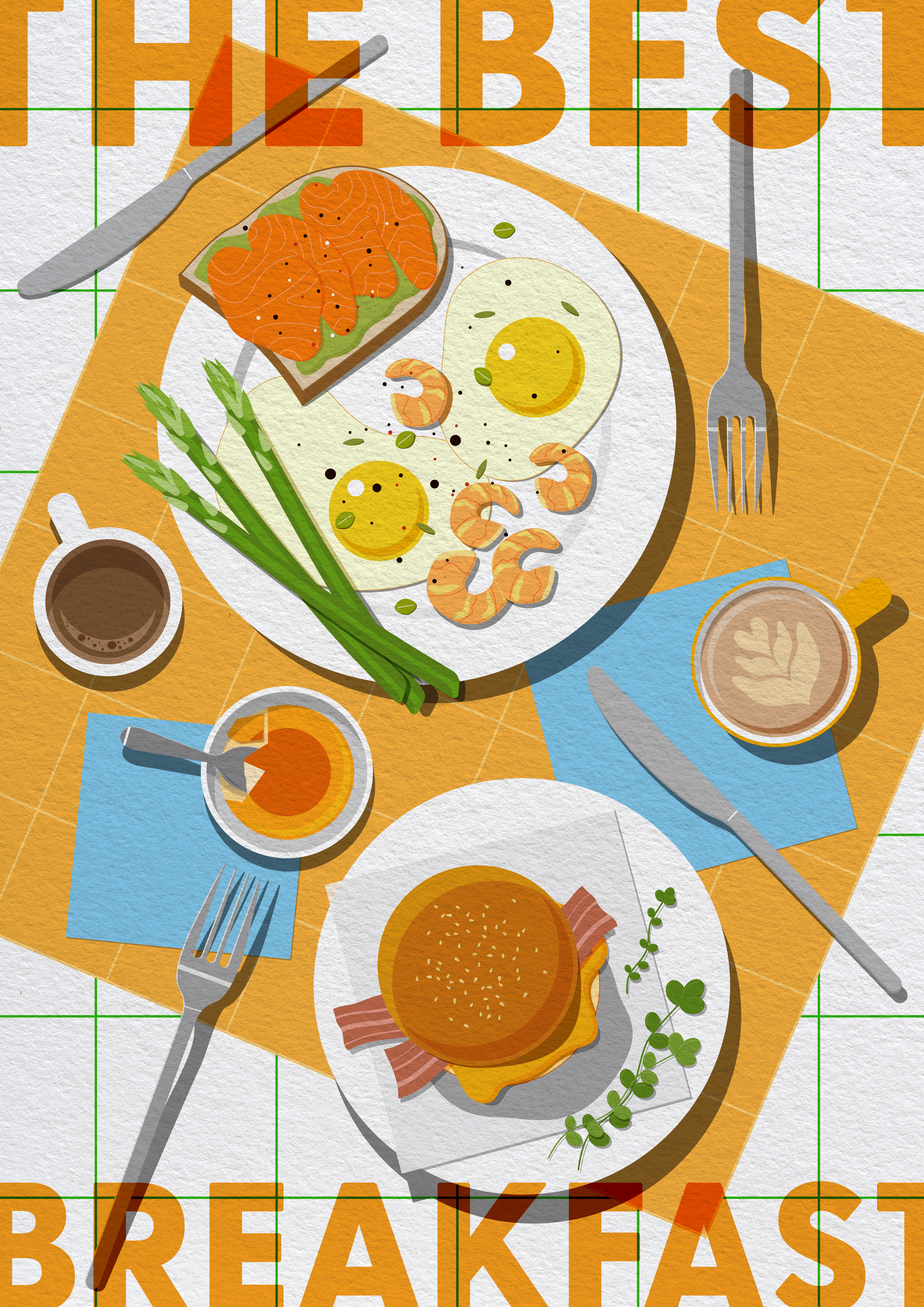 Top-down food illustration — Изображение №5 — Иллюстрация на Dprofile