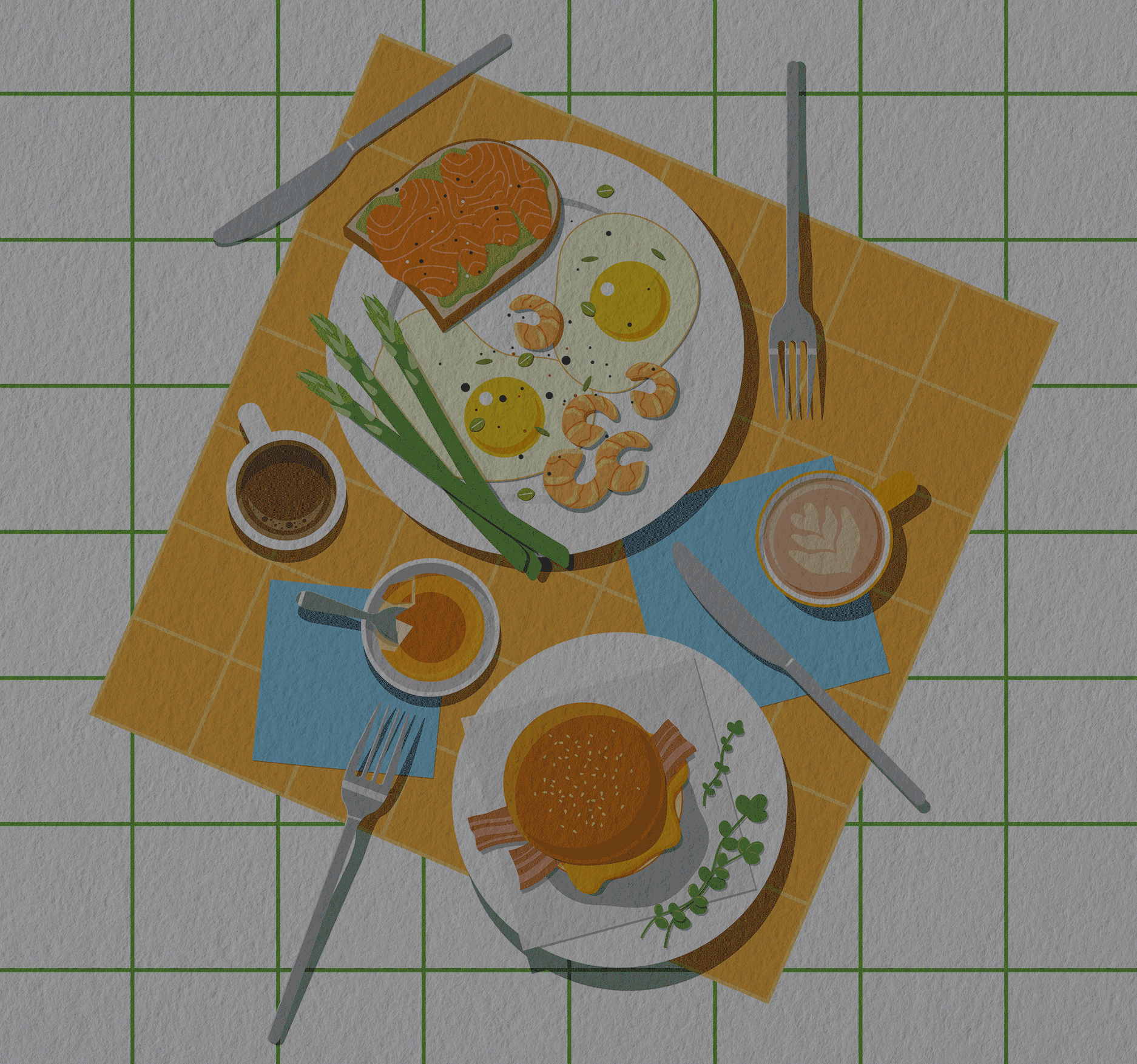 Top-down food illustration — Изображение №6 — Иллюстрация на Dprofile