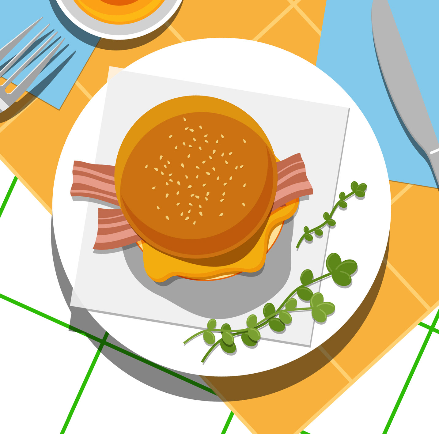 Top-down food illustration — Изображение №10 — Иллюстрация на Dprofile