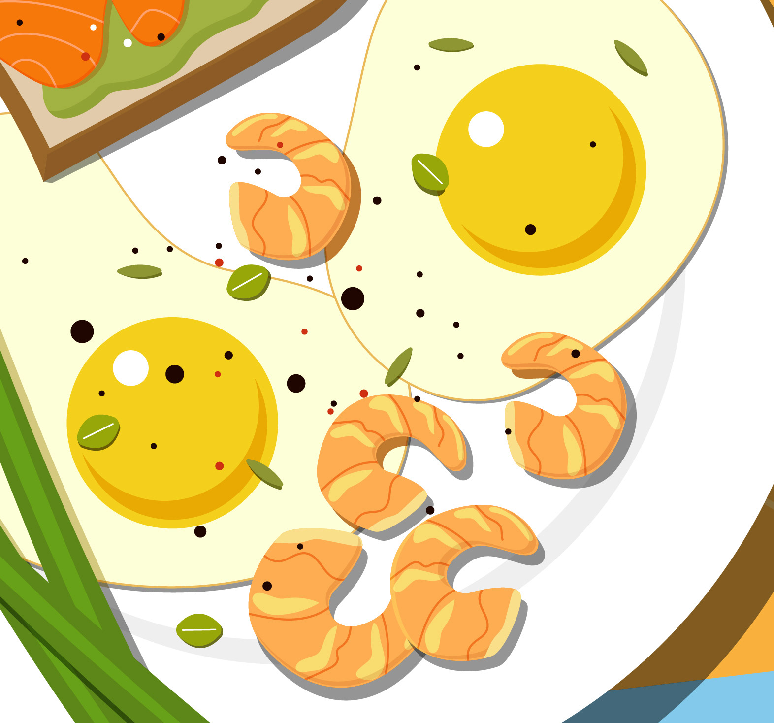 Top-down food illustration — Изображение №8 — Иллюстрация на Dprofile