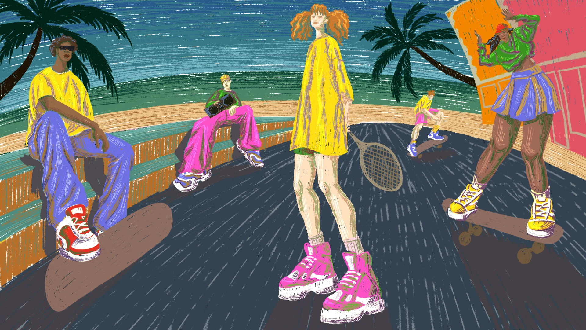 Sun, sea and sneakers: Illustration for "Street Beat" — Изображение №2 — Иллюстрация на Dprofile