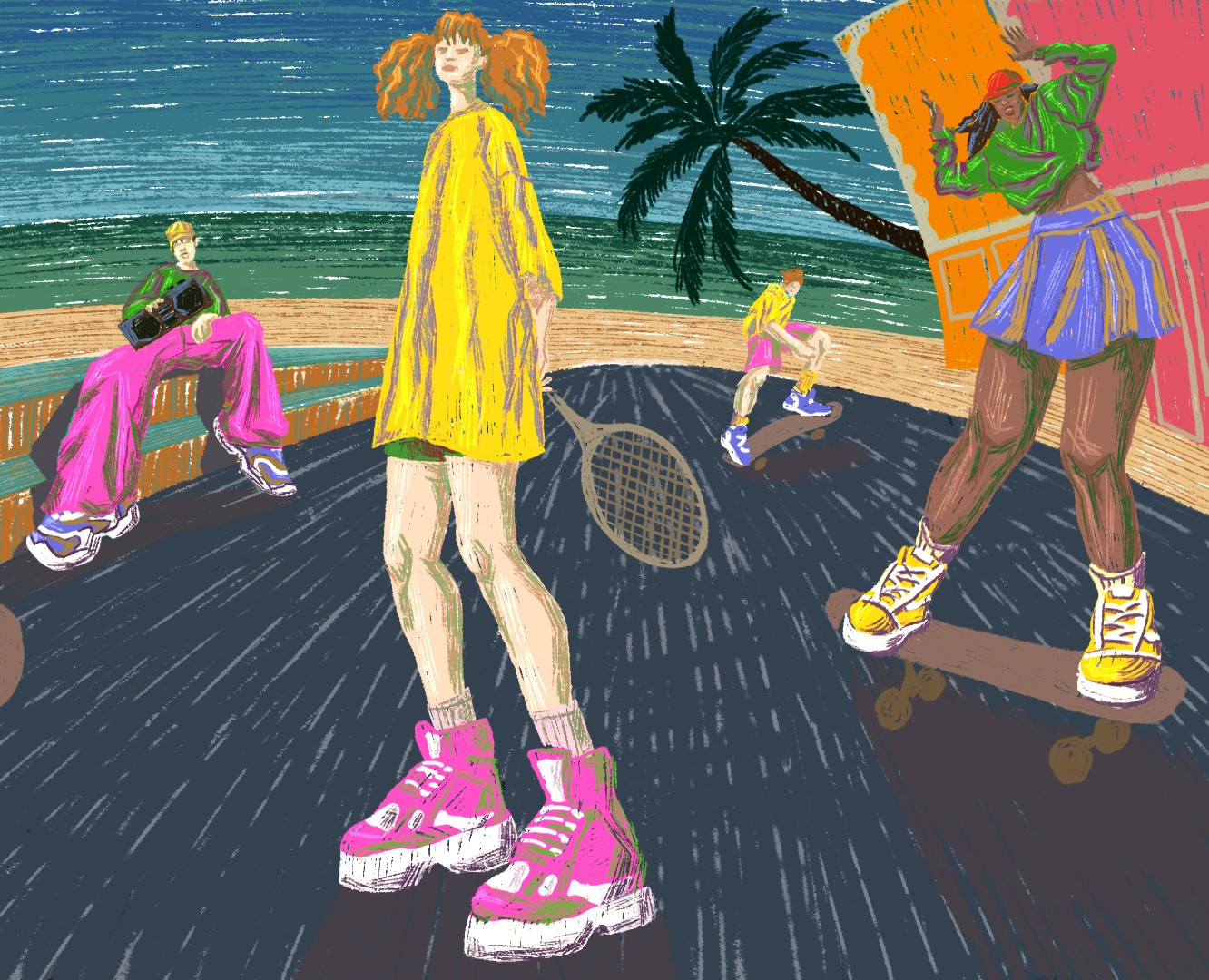Sun, sea and sneakers: Illustration for "Street Beat" на Dprofile