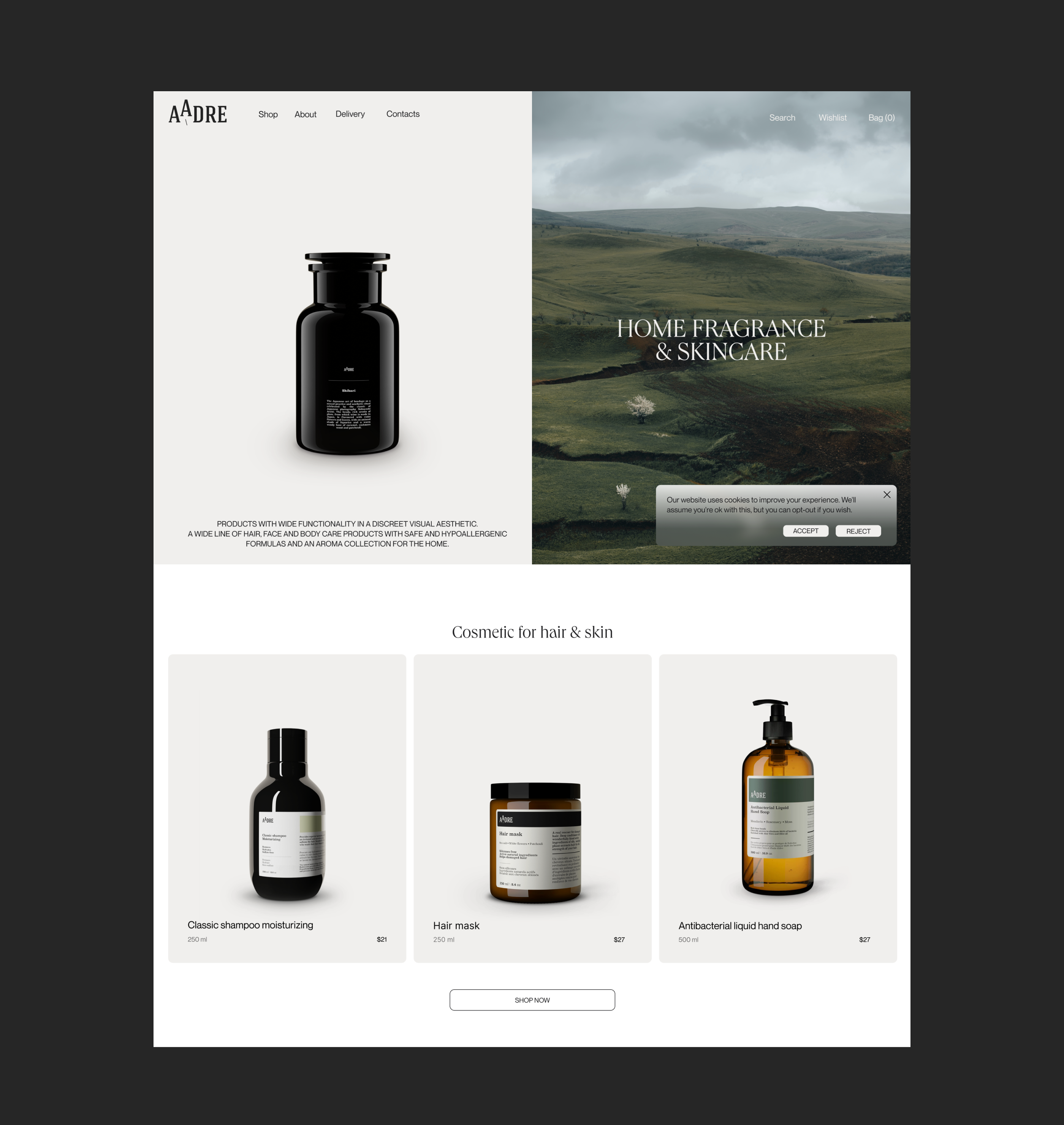 AADRE cosmetics | e-commerce — Изображение №2 — Интерфейсы на Dprofile