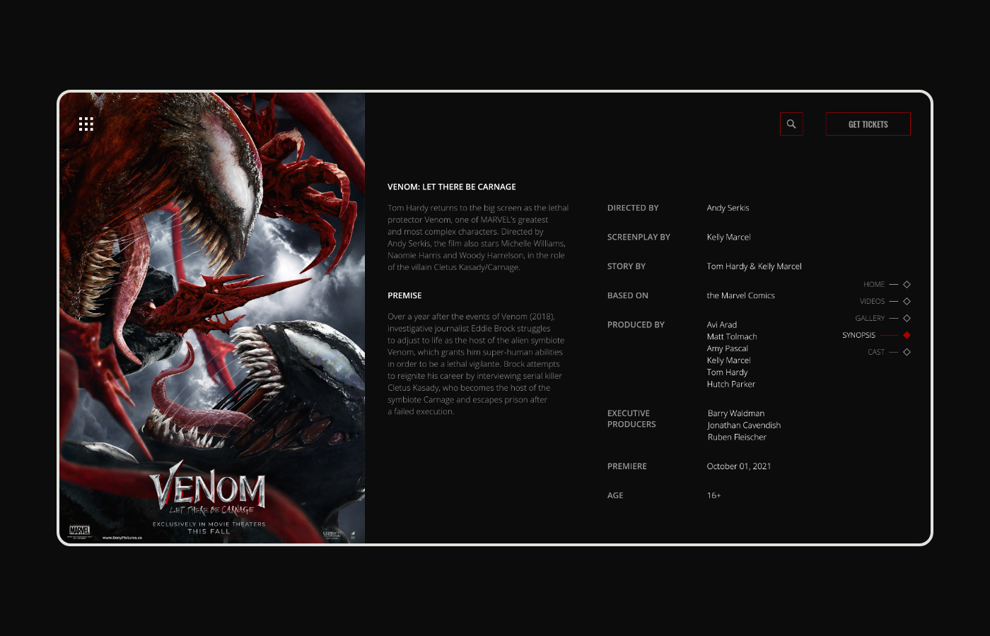 Venom: Let There be Carnage — Изображение №12 — Интерфейсы, Графика на Dprofile