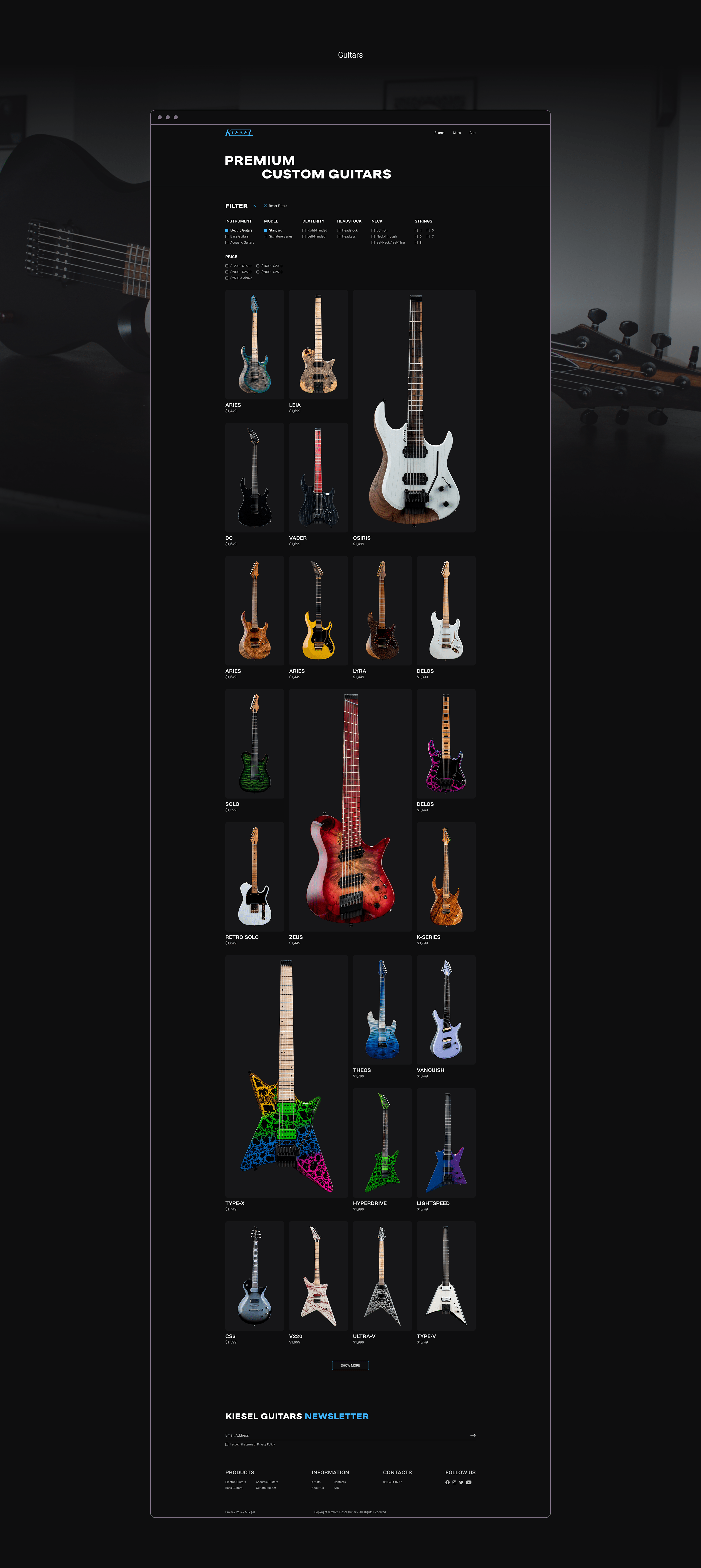 Kiesel Guitars — Изображение №22 — Интерфейсы, Графика на Dprofile