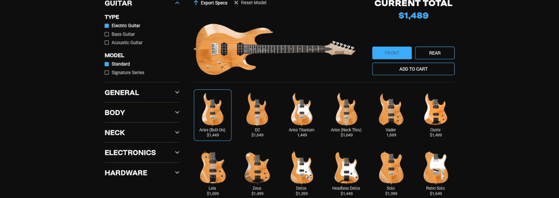 Kiesel Guitars — Изображение №34 — Интерфейсы, Графика на Dprofile