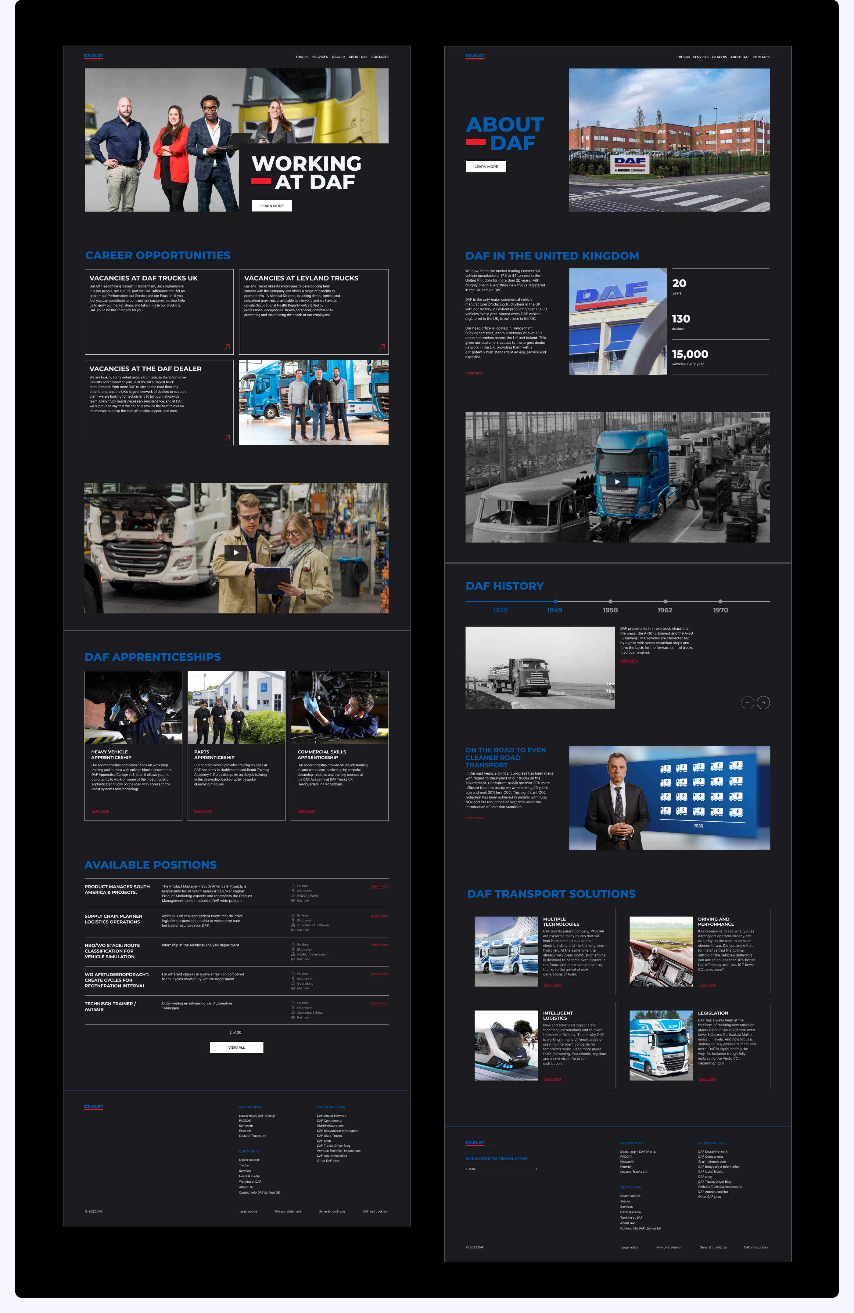 DAF | Corporate website redesign — Изображение №4 — Интерфейсы на Dprofile