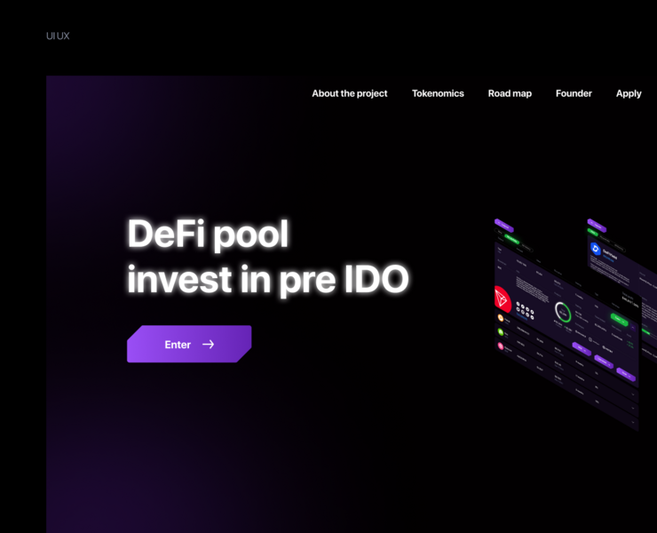 DeFi Pool - Crypto PRE IDO landing page — Интерфейсы на Dprofile