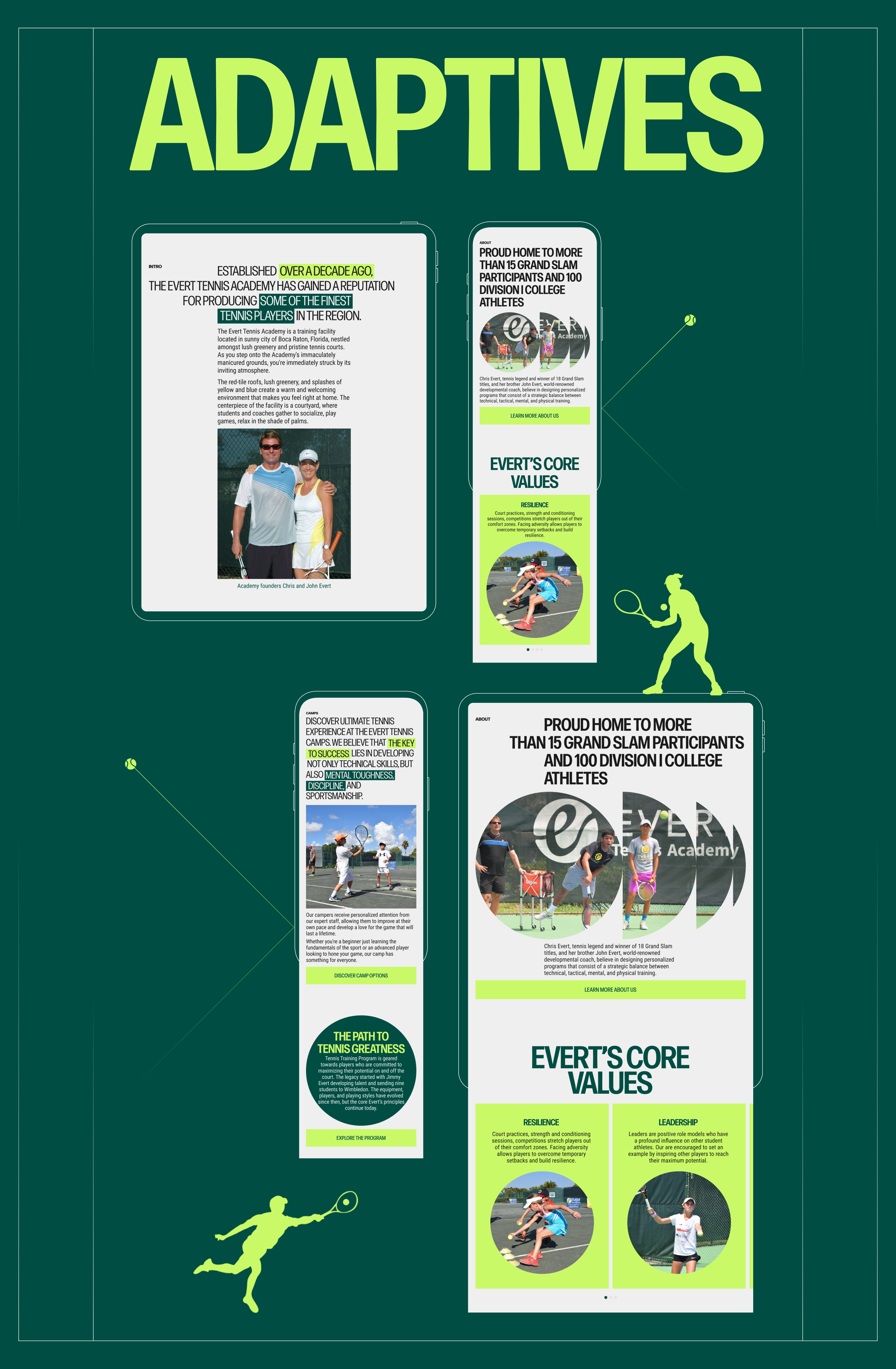 EVERT TENNIS ACADEMY | CORPORATE REDESIGN — Изображение №5 — Интерфейсы, Анимация на Dprofile