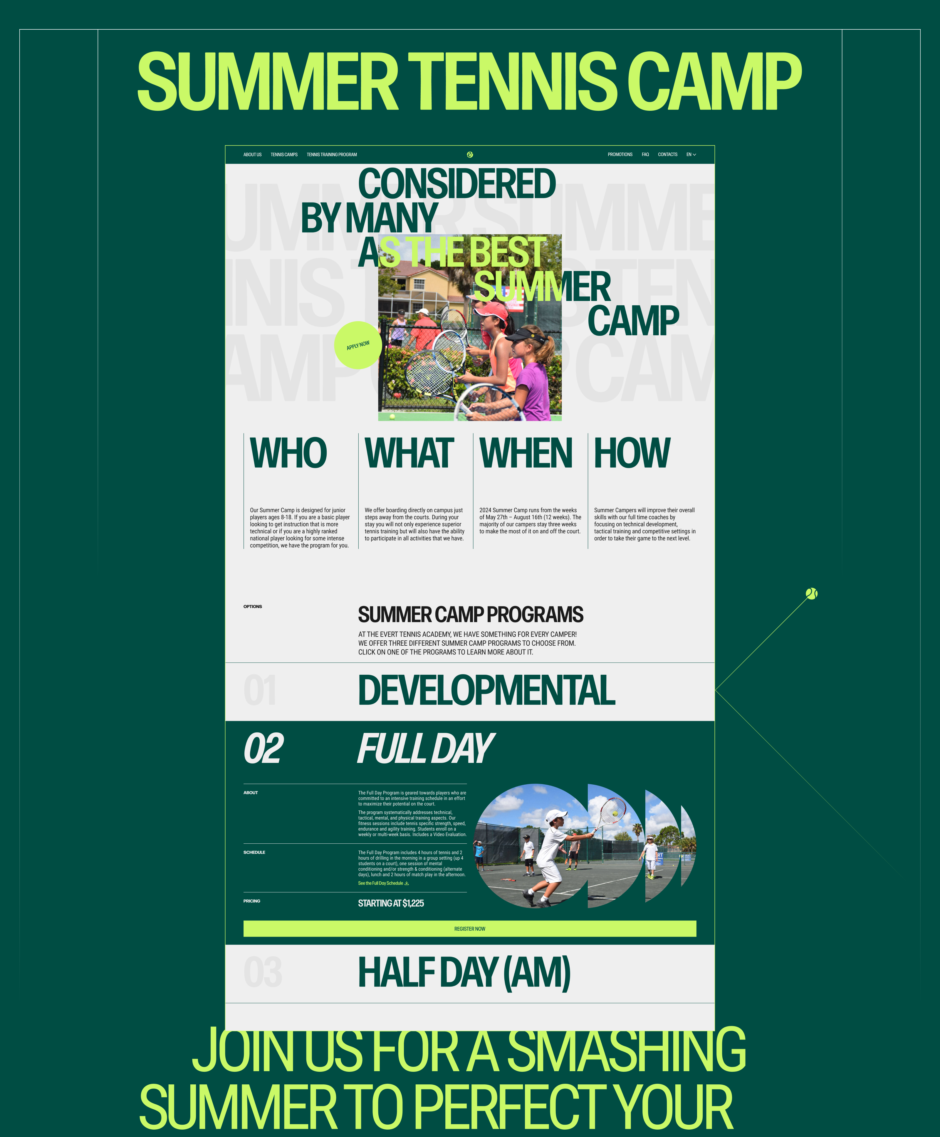 EVERT TENNIS ACADEMY | CORPORATE REDESIGN — Изображение №10 — Интерфейсы, Анимация на Dprofile