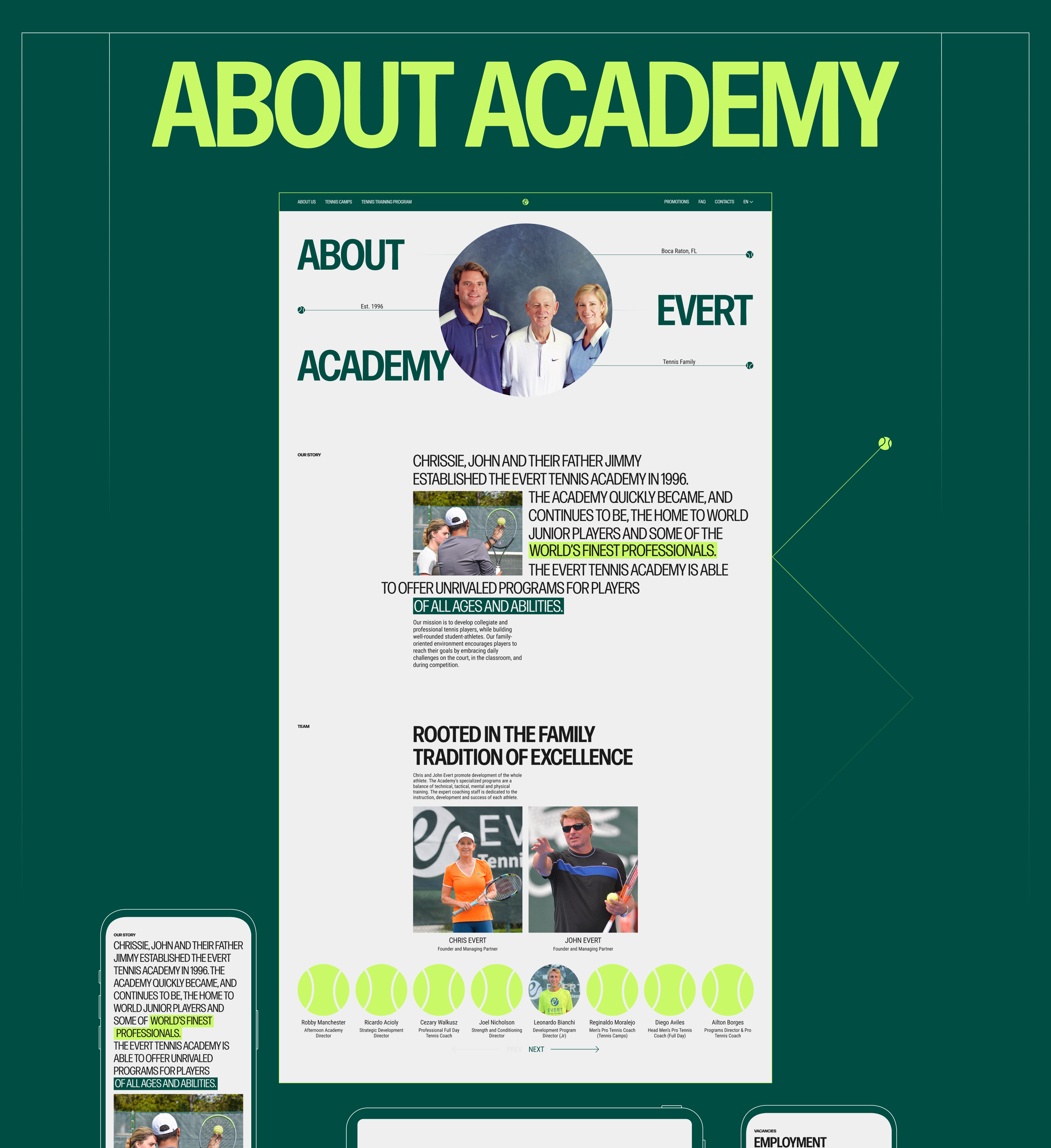 EVERT TENNIS ACADEMY | CORPORATE REDESIGN — Изображение №14 — Интерфейсы, Анимация на Dprofile