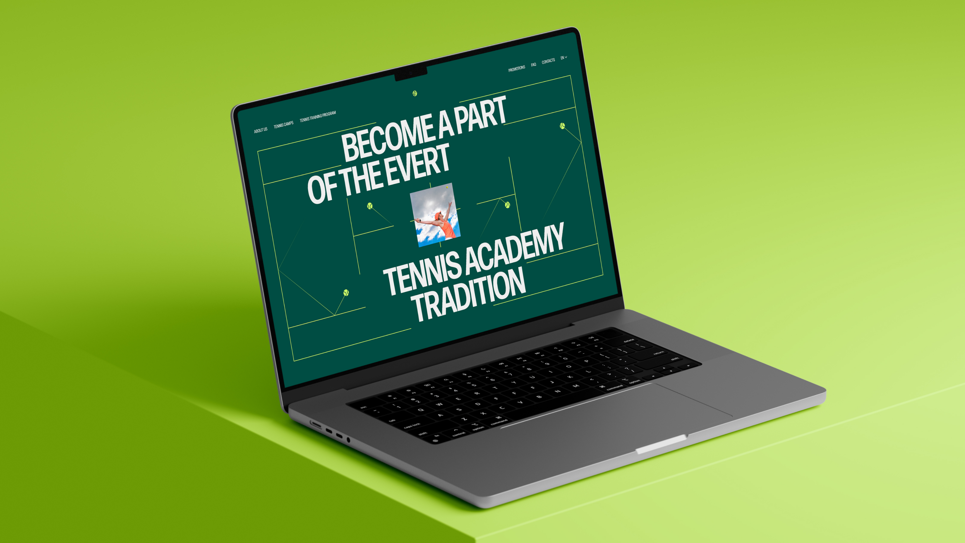 EVERT TENNIS ACADEMY | CORPORATE REDESIGN — Изображение №4 — Интерфейсы, Анимация на Dprofile