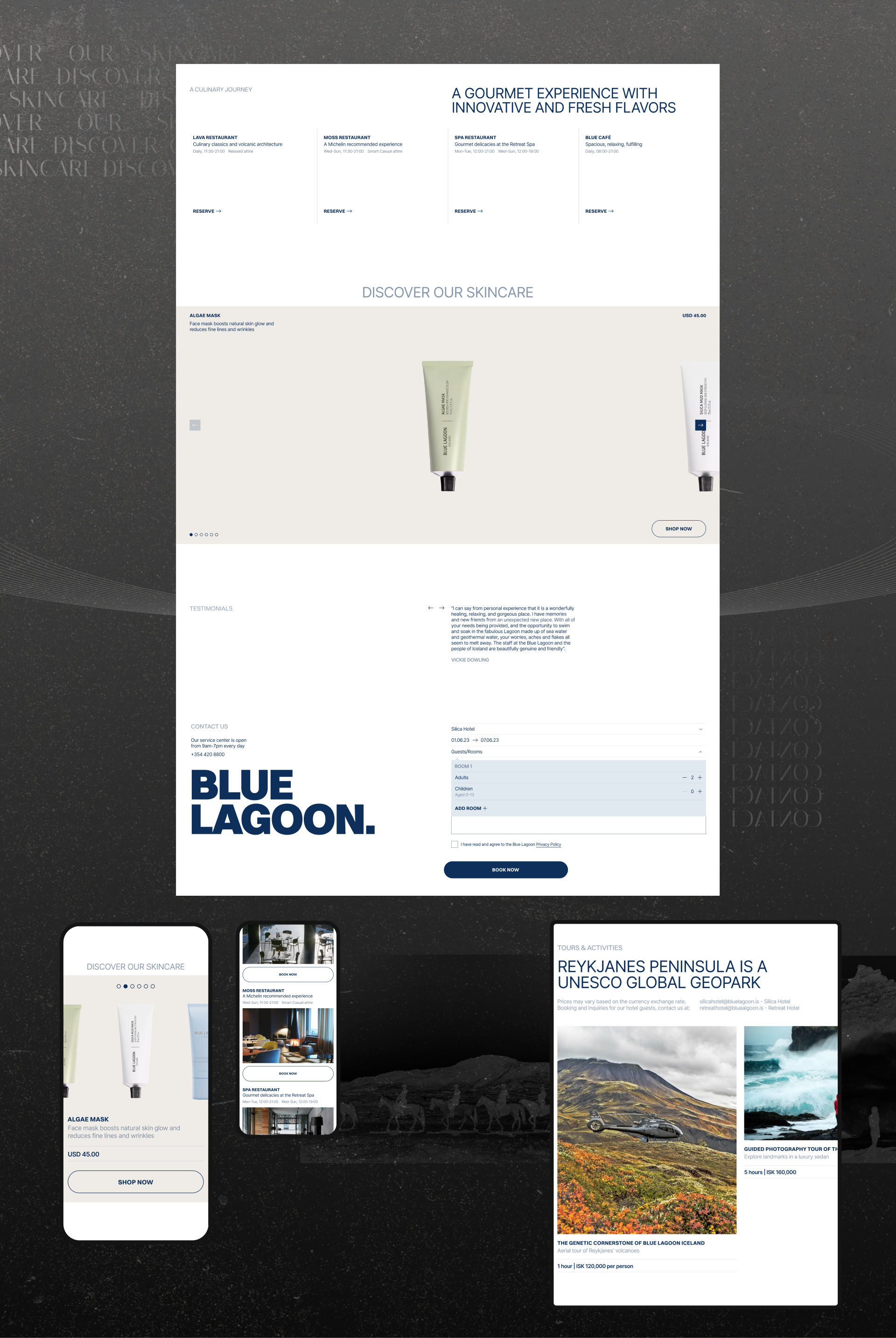 Blue Lagoon / Landing Page — Изображение №5 — Интерфейсы, Графика на Dprofile