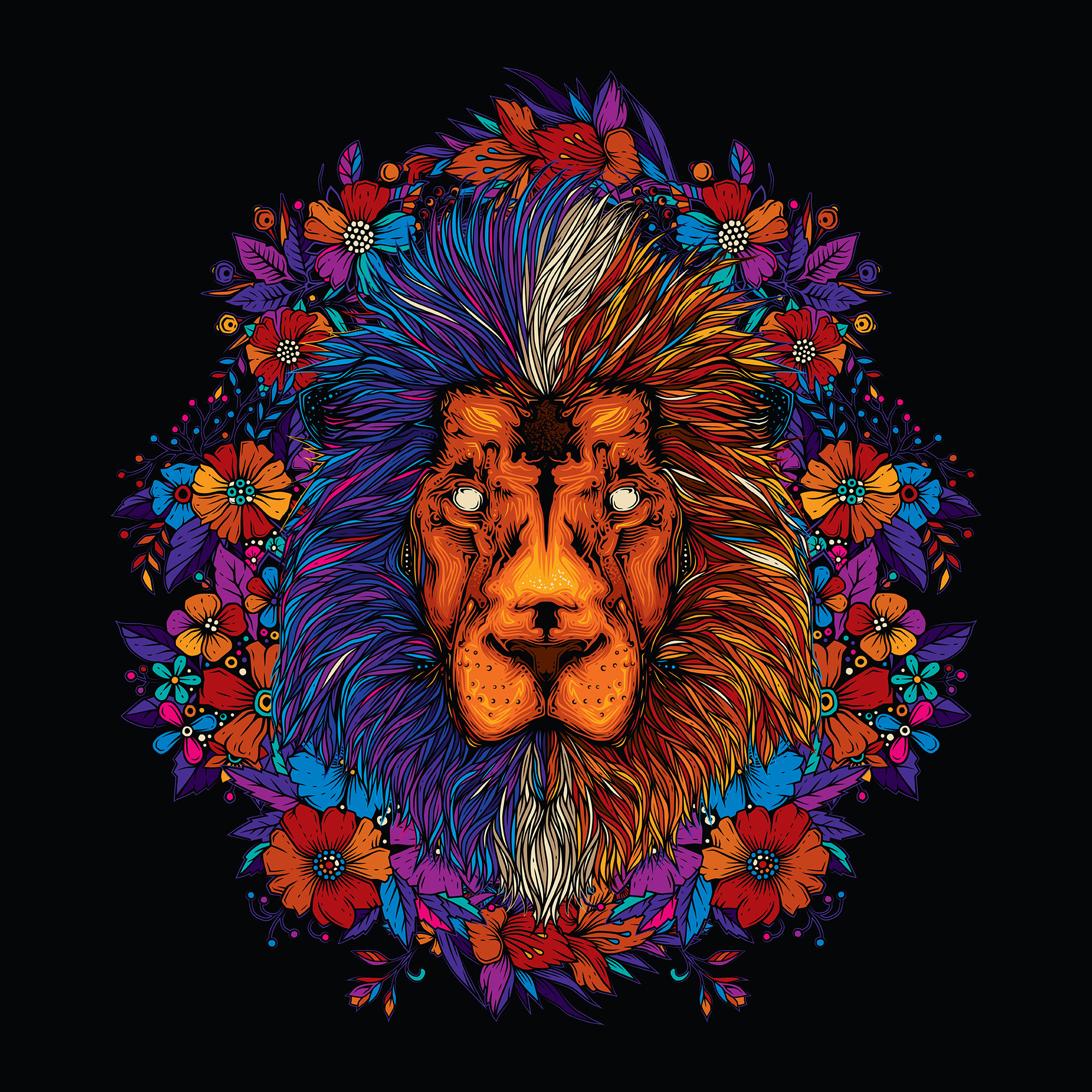 The Abstract Lion. T-shirt Design — Изображение №1 — Иллюстрация на Dprofile