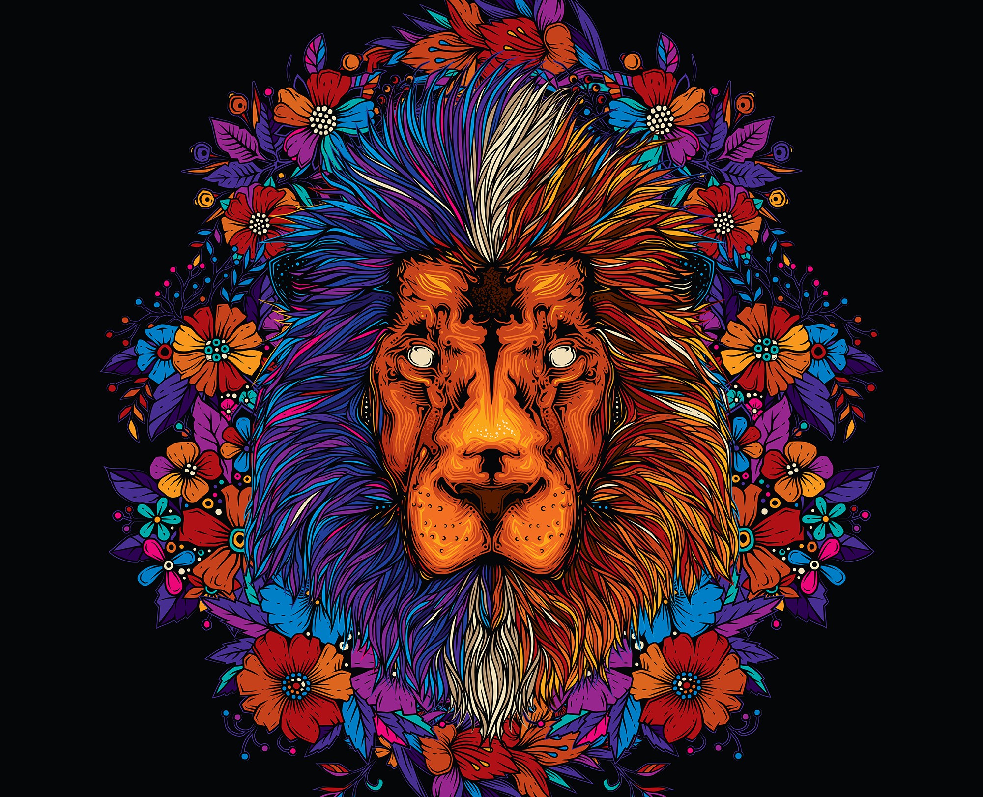 The Abstract Lion. T-shirt Design — Иллюстрация на Dprofile